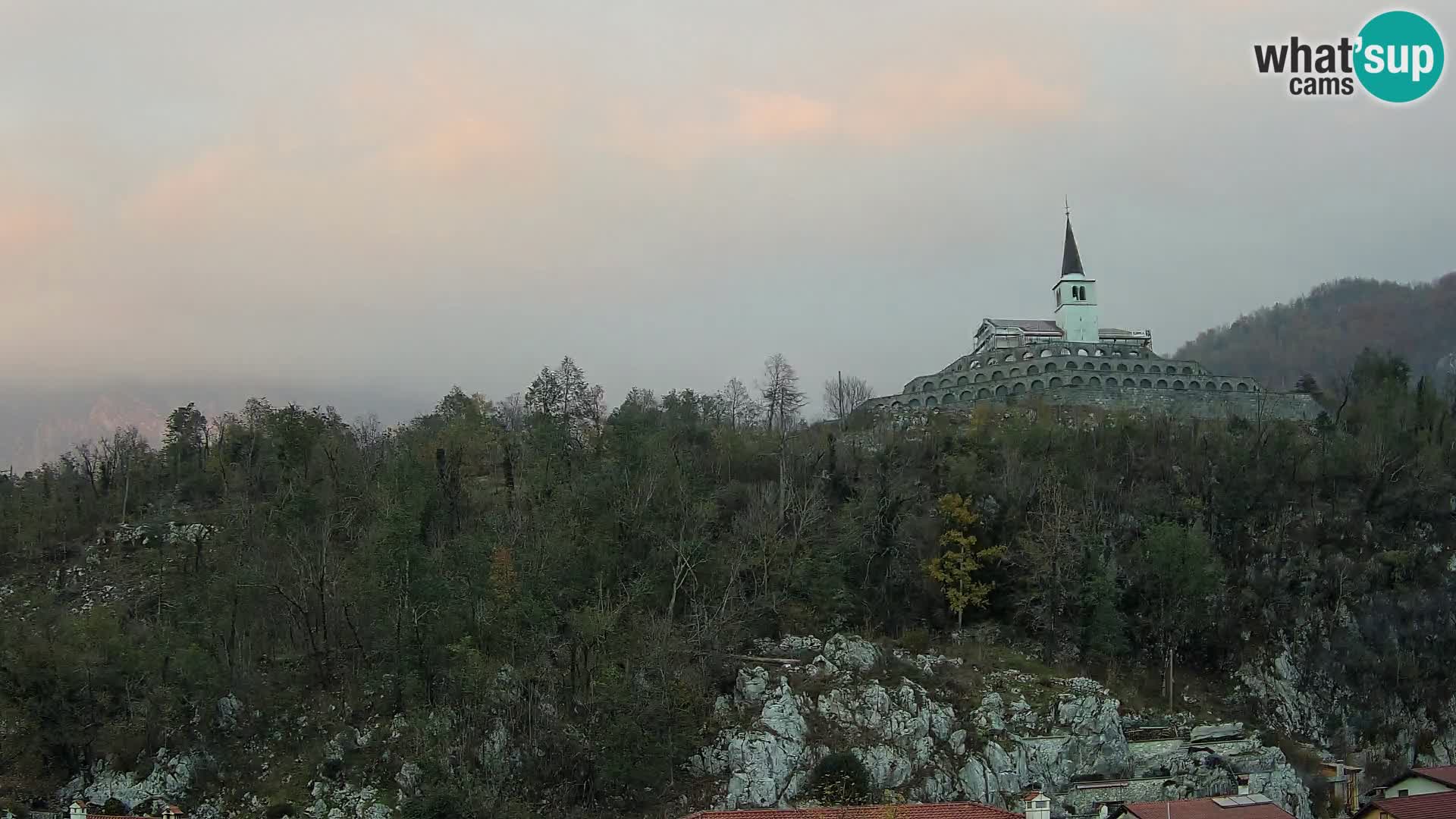 Kobarid webcam – View to Charnel House from 1st world war