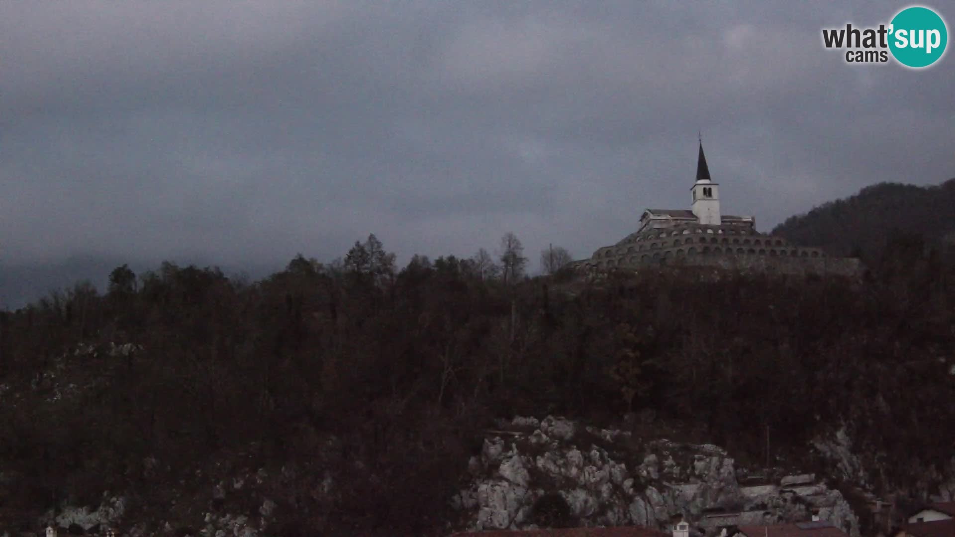 Kobarid webcam – View to Charnel House from 1st world war