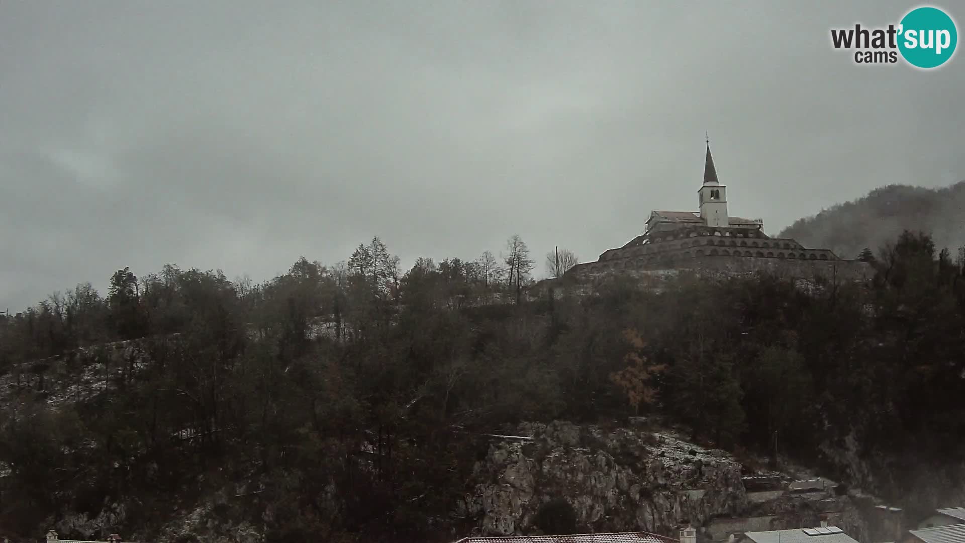 Kobarid-Webcam – Blick auf das Beinhaus aus dem 1. Weltkrieg