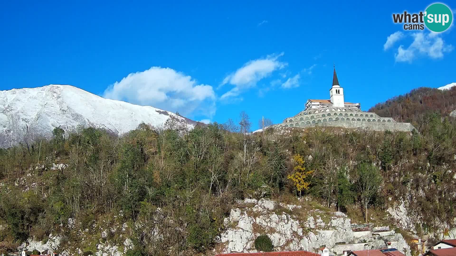 Kobarid-Webcam – Blick auf das Beinhaus aus dem 1. Weltkrieg