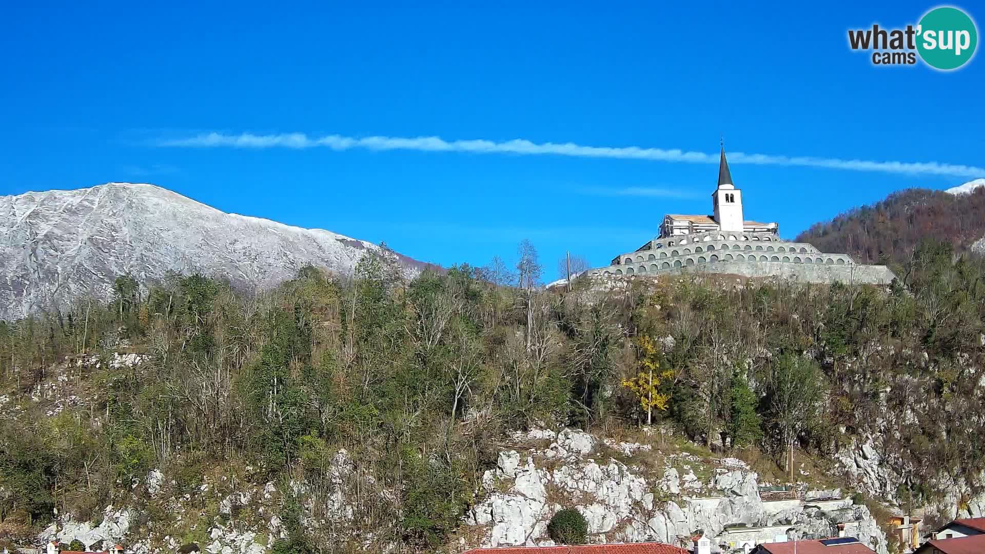 Kobarid-Webcam – Blick auf das Beinhaus aus dem 1. Weltkrieg