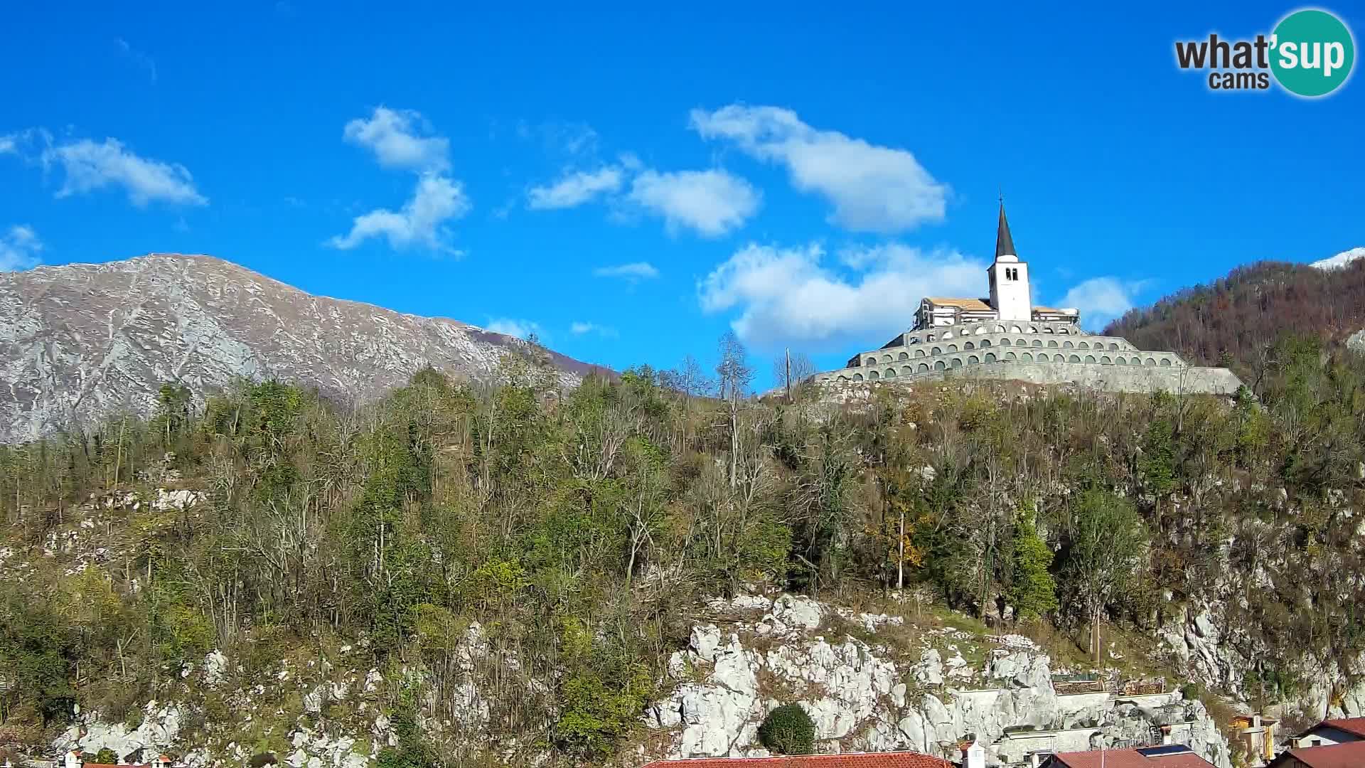 Kobarid-Webcam – Blick auf das Beinhaus aus dem 1. Weltkrieg