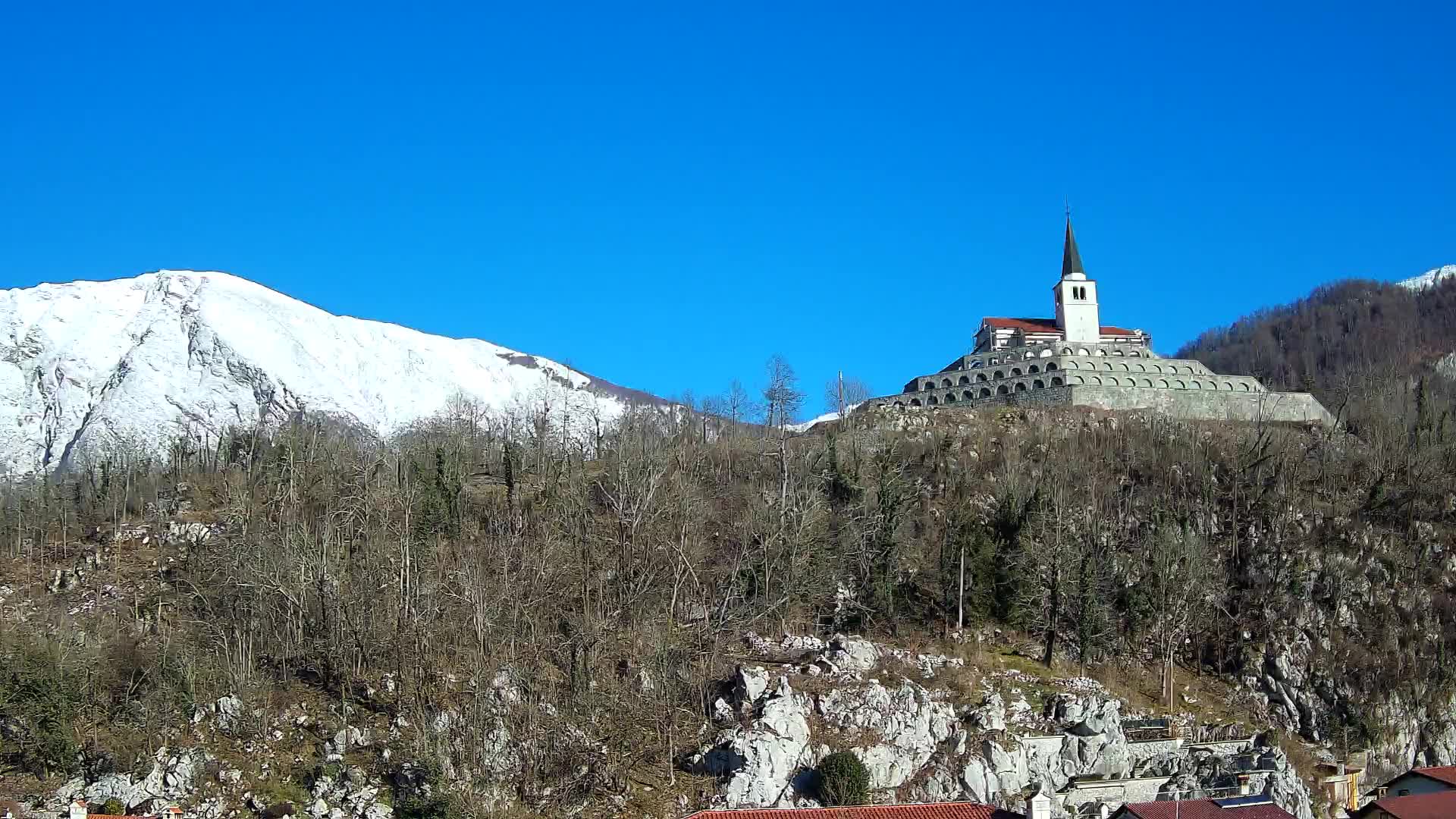 Kobarid webcam – View to Charnel House from 1st world war