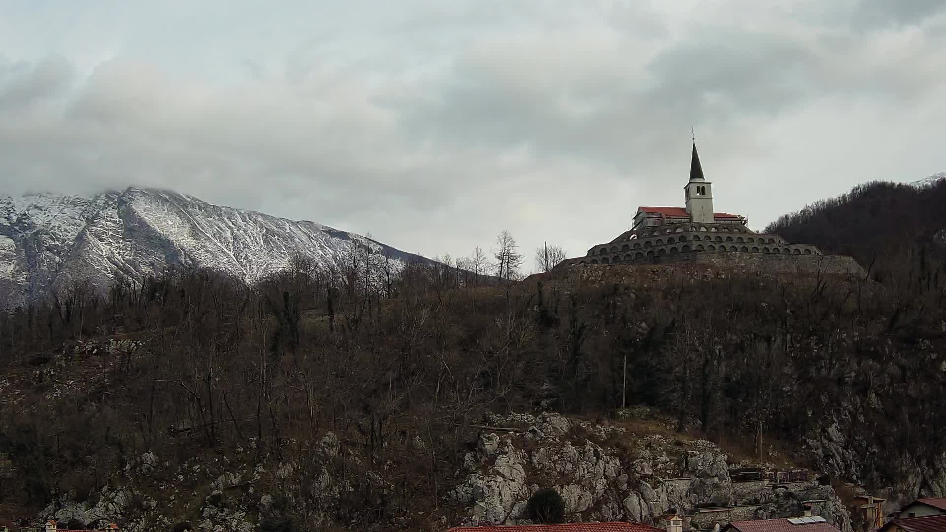 Kobarid webcam – View to Charnel House from 1st world war