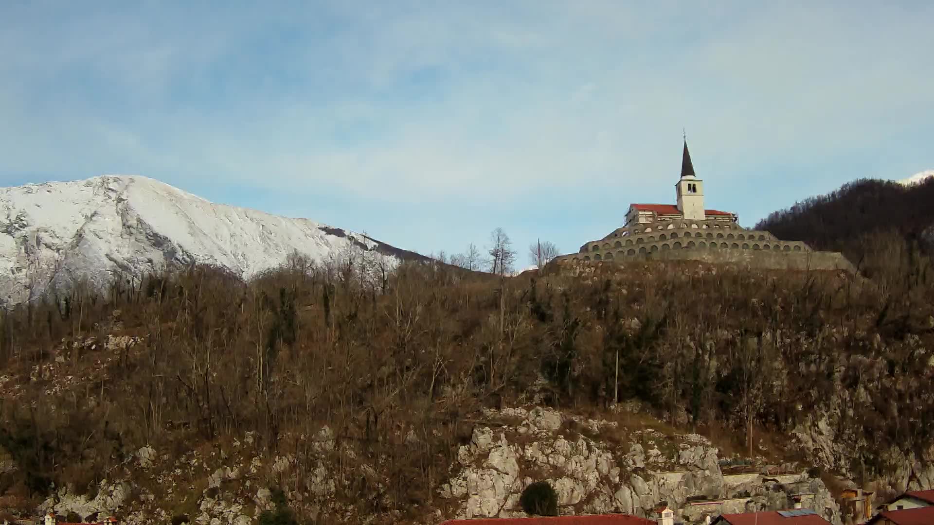 Kobarid webcam – View to Charnel House from 1st world war