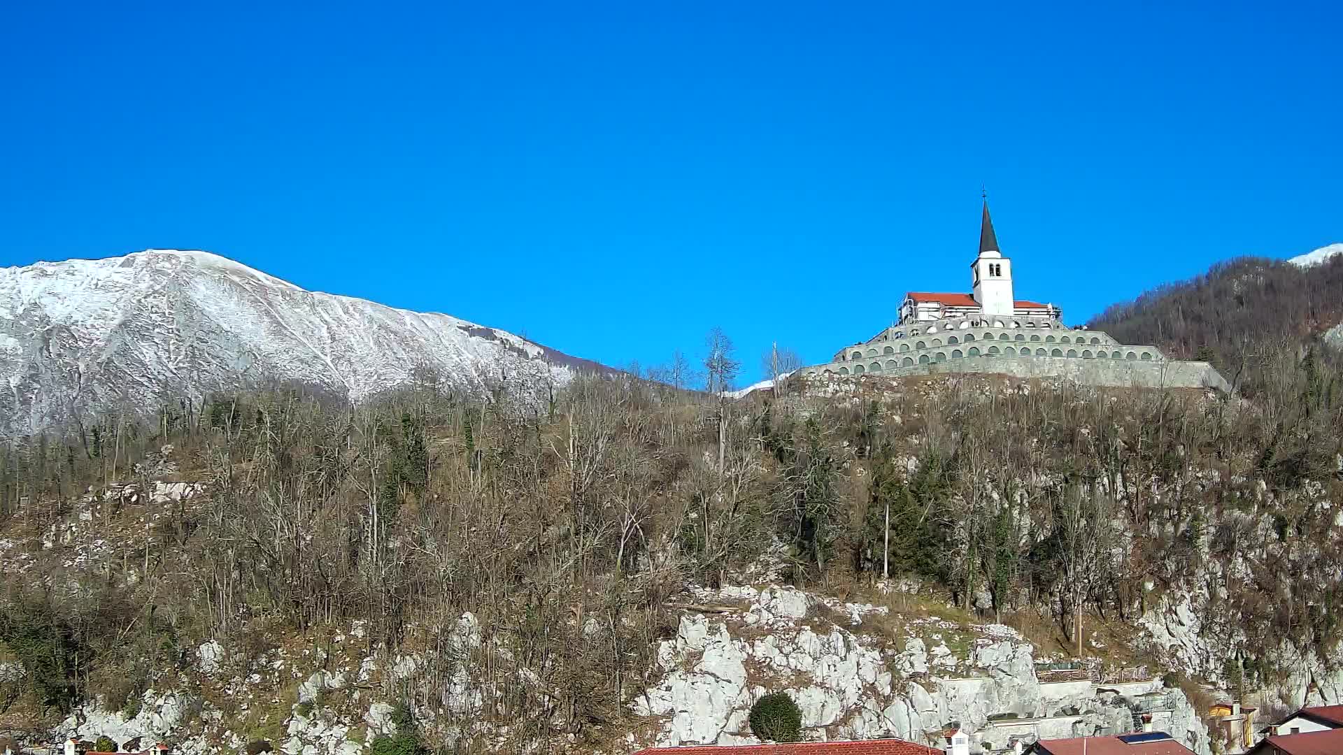 Kobarid webcam – View to Charnel House from 1st world war