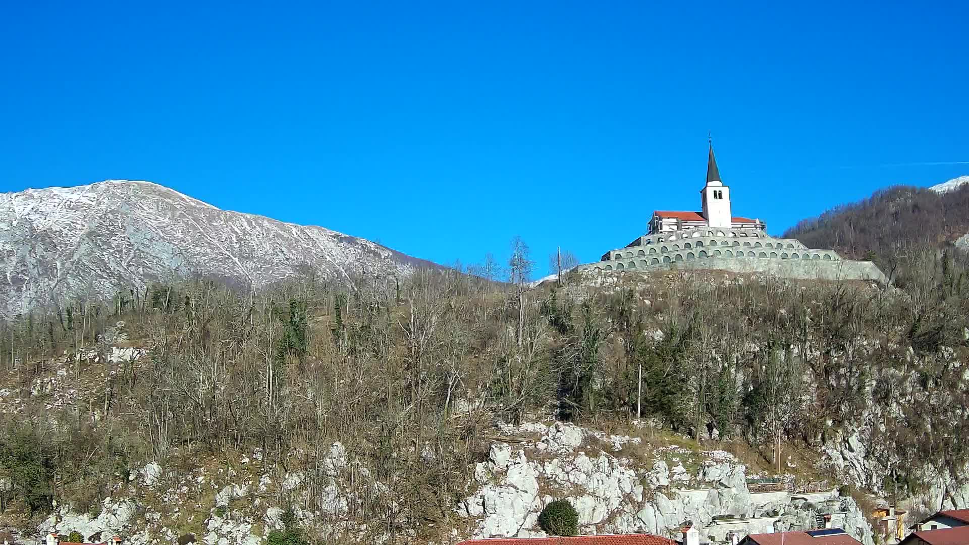 Kobarid webcam – View to Charnel House from 1st world war