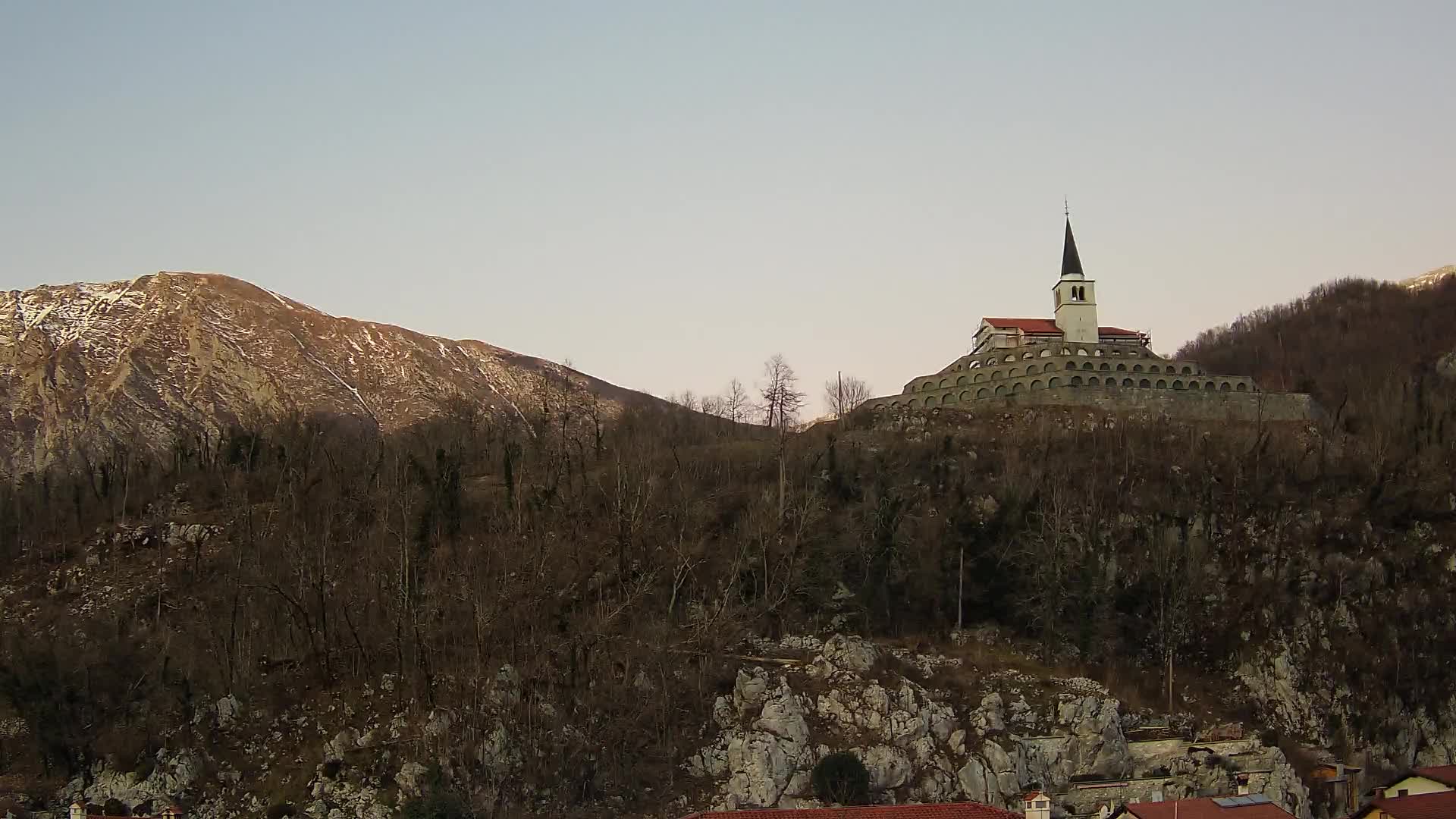 Kobarid webcam – View to Charnel House from 1st world war