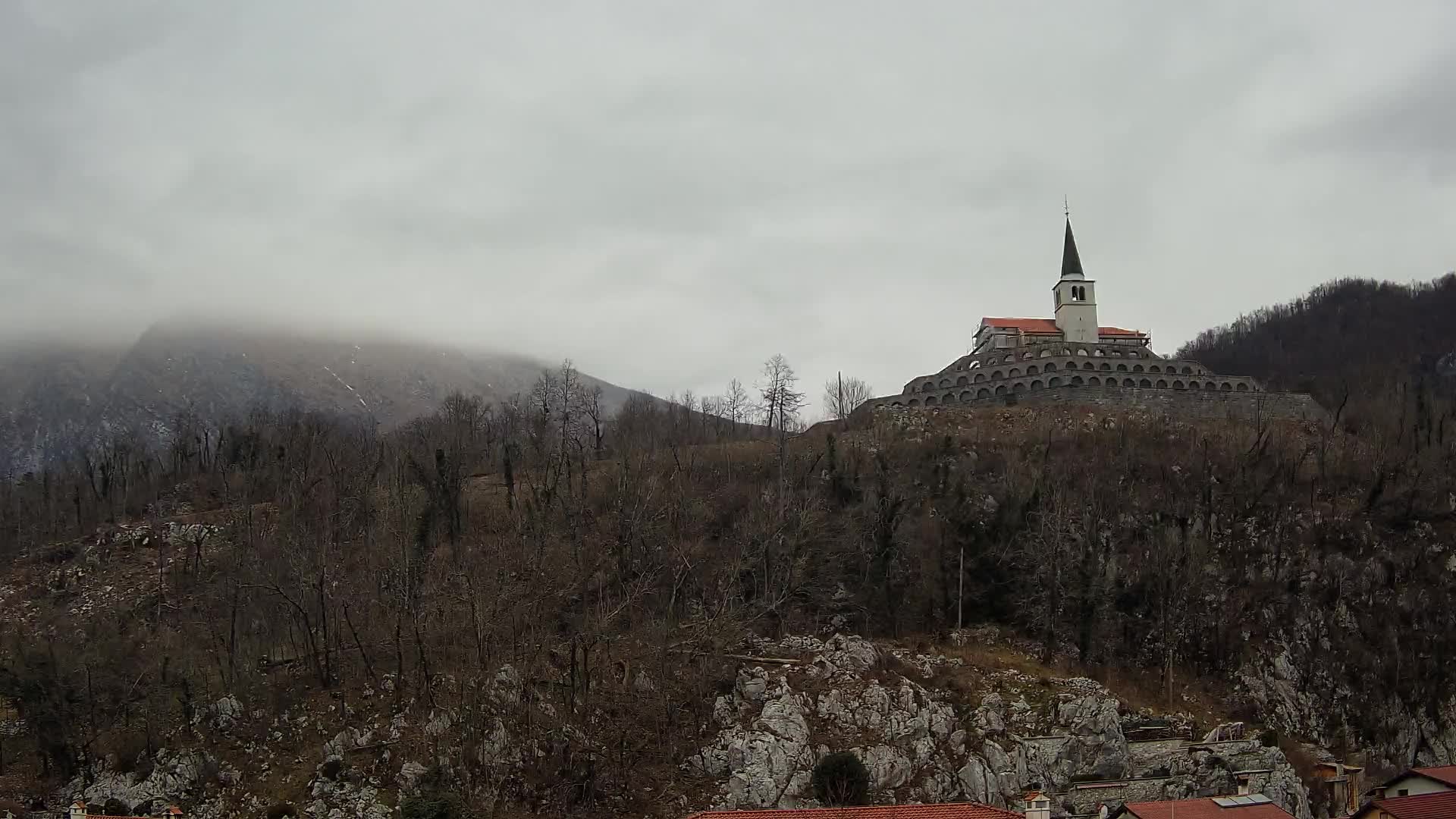 Kobarid webcam – View to Charnel House from 1st world war