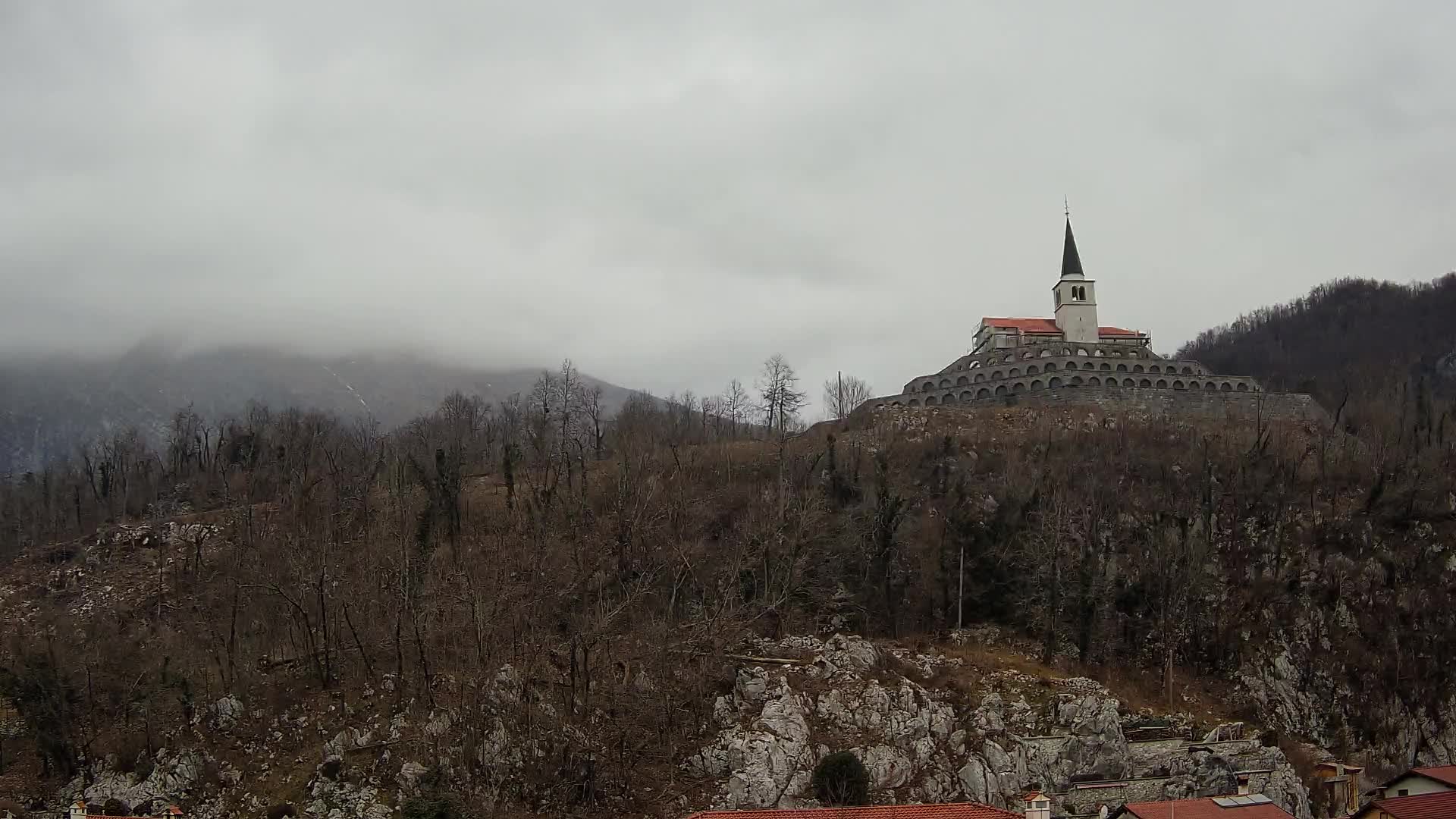 Kobarid webcam – View to Charnel House from 1st world war