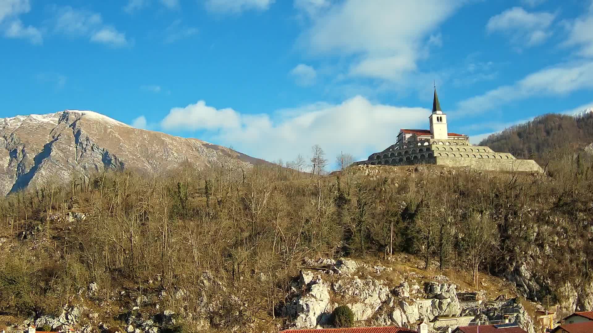 Kobarid webcam – View to Charnel House from 1st world war