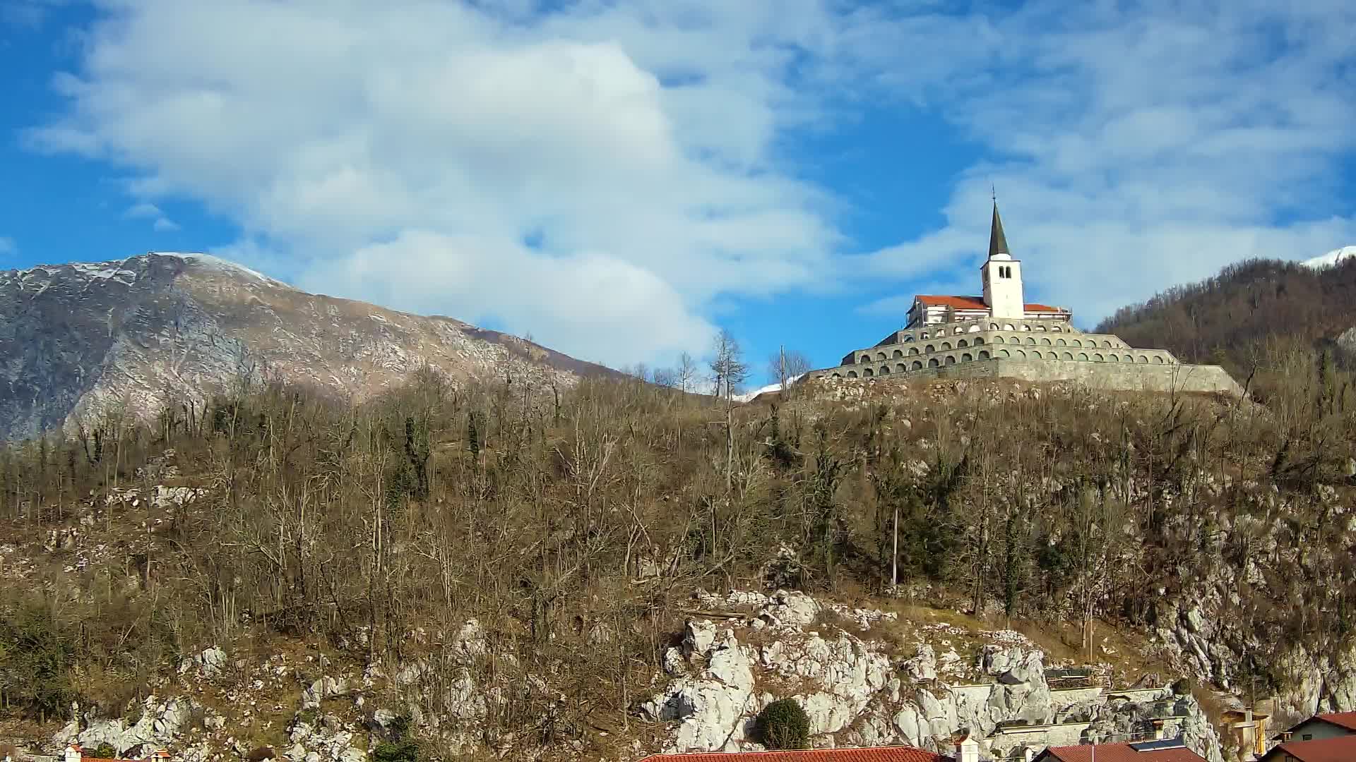 Kobarid webcam – View to Charnel House from 1st world war