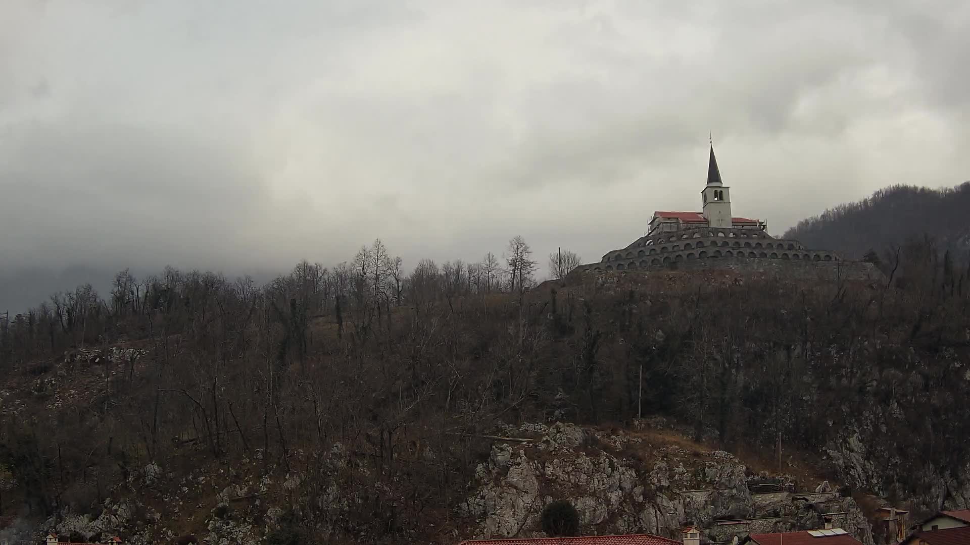 Kobarid-Webcam – Blick auf das Beinhaus aus dem 1. Weltkrieg