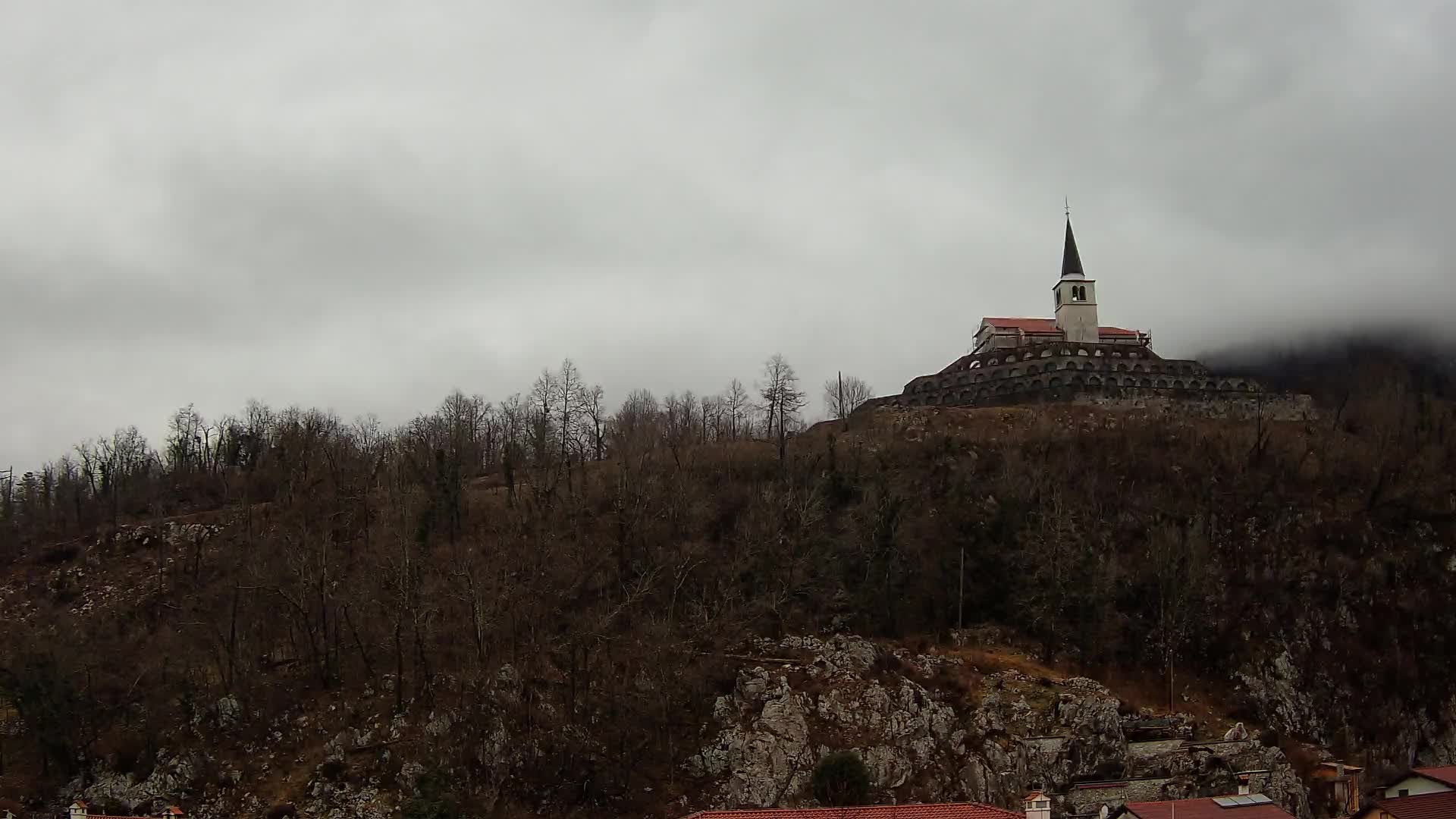 Kobarid webcam – View to Charnel House from 1st world war