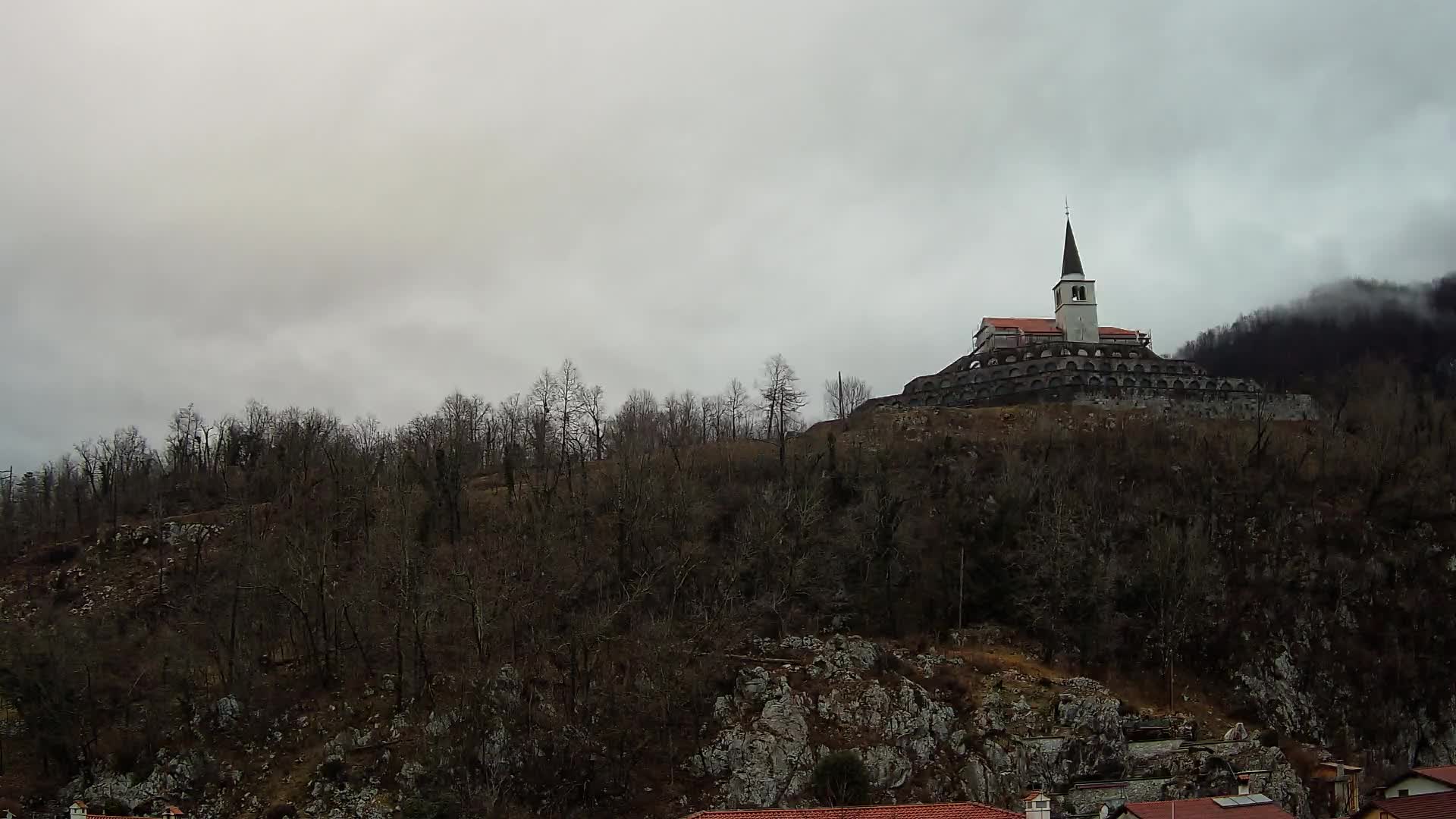 Kobarid-Webcam – Blick auf das Beinhaus aus dem 1. Weltkrieg