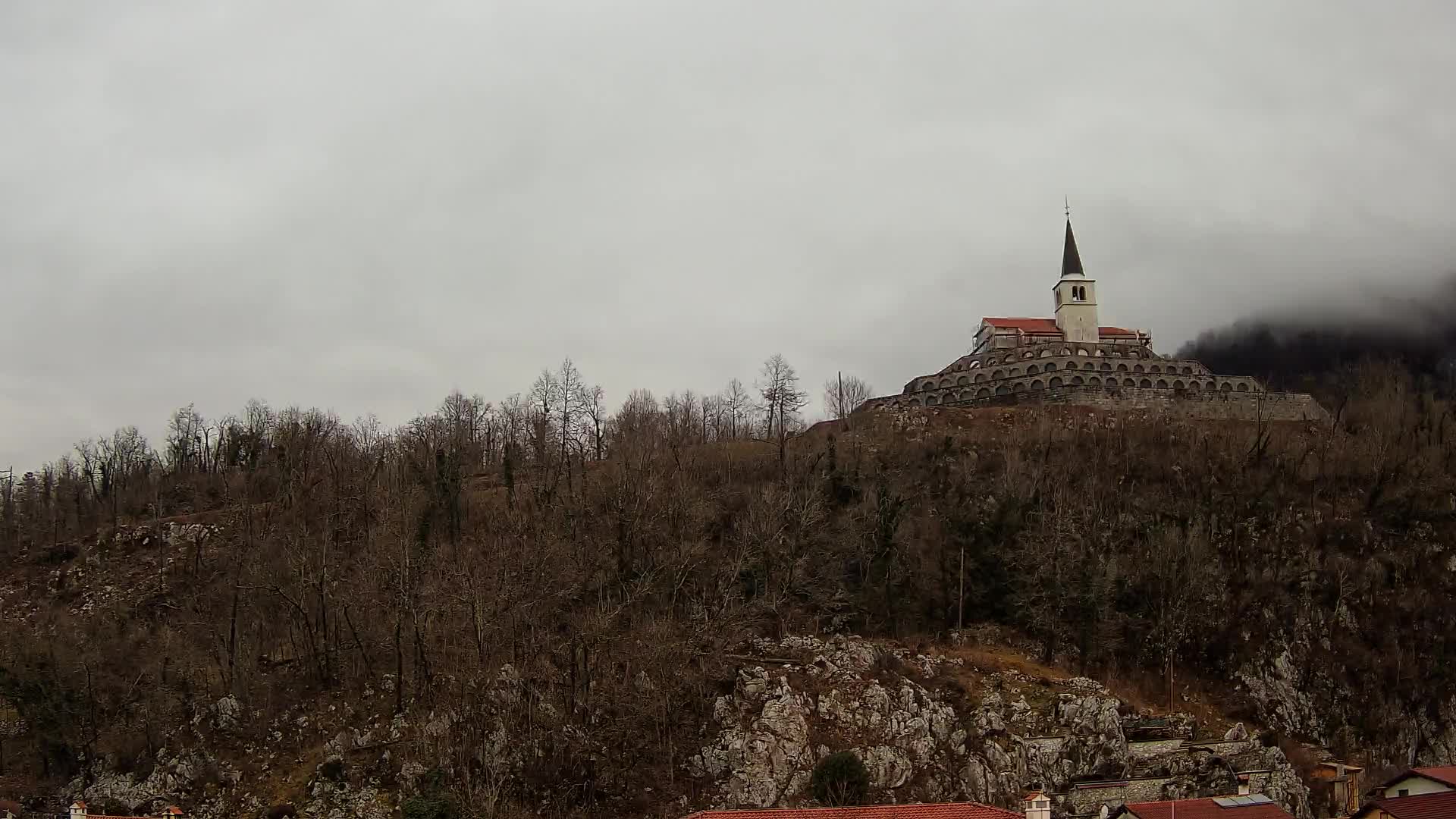 Kobarid webcam – View to Charnel House from 1st world war