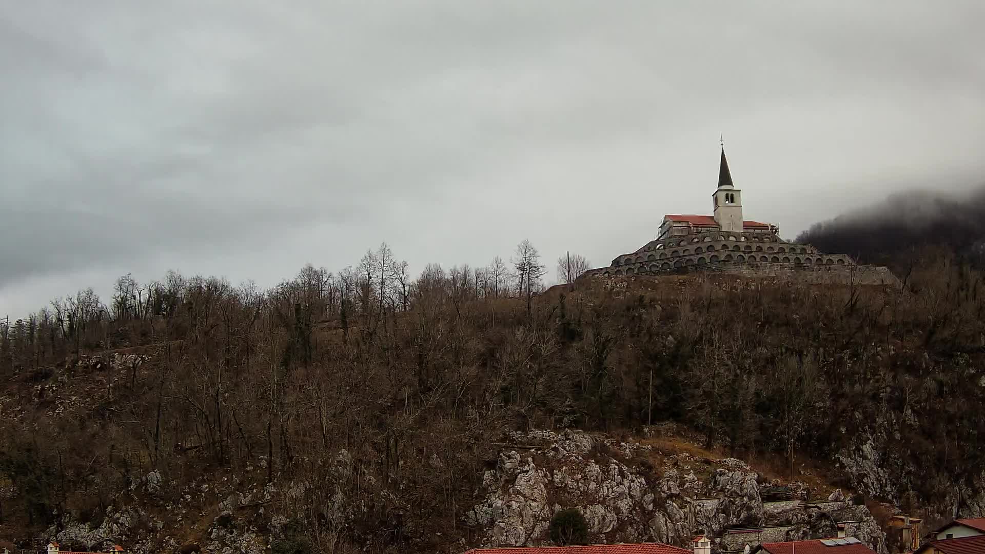 Kobarid webcam – View to Charnel House from 1st world war