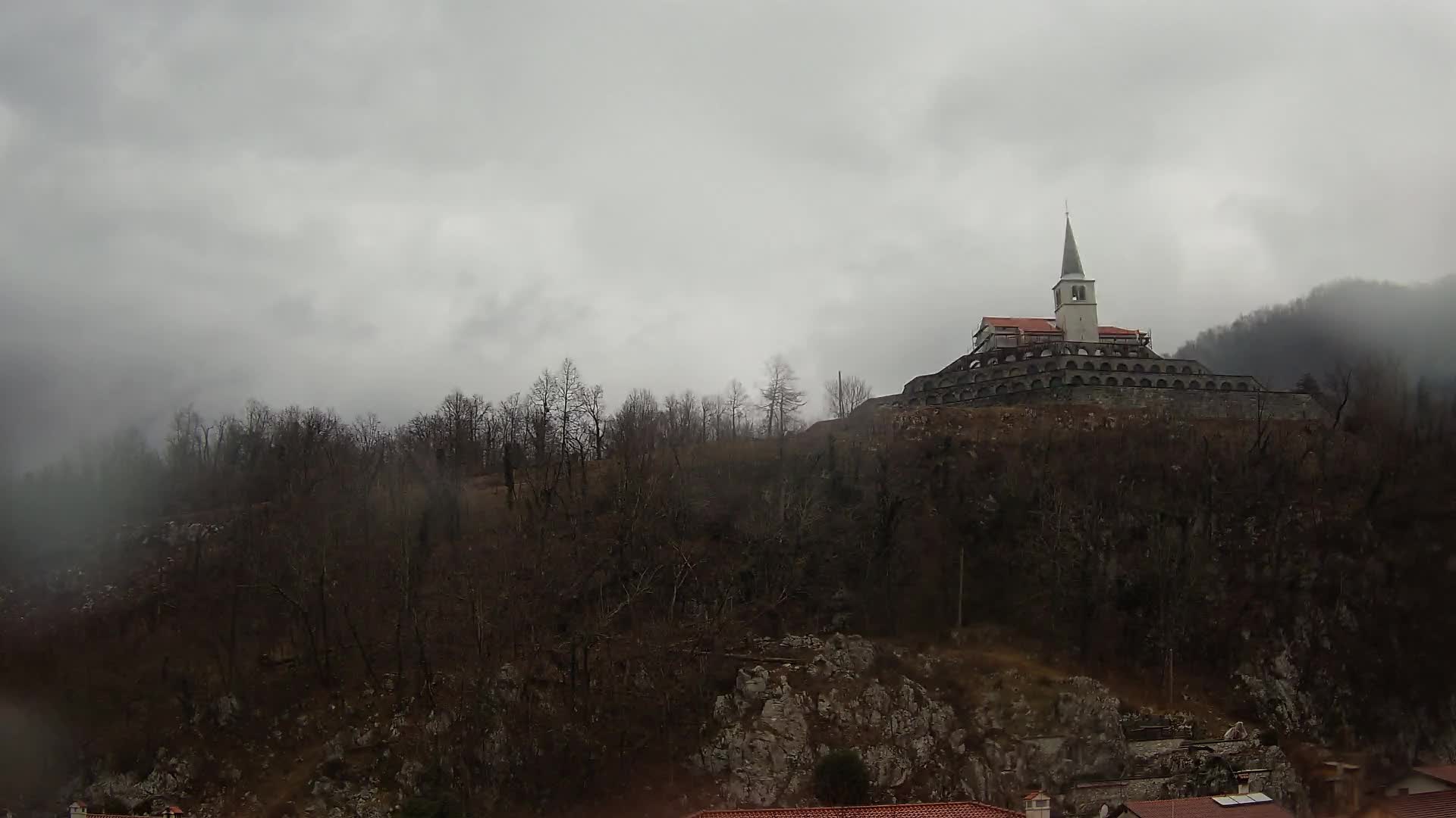 Kobarid webcam – View to Charnel House from 1st world war