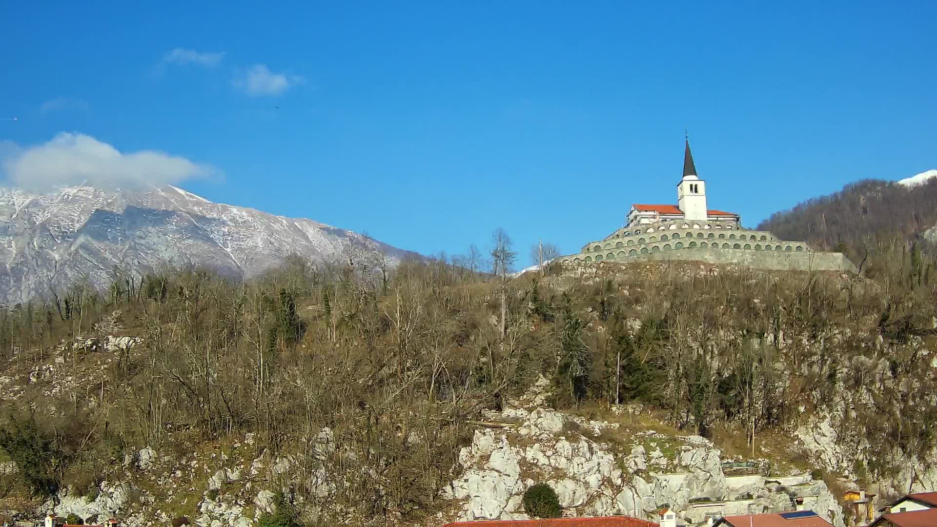 Kobarid webcam – View to Charnel House from 1st world war