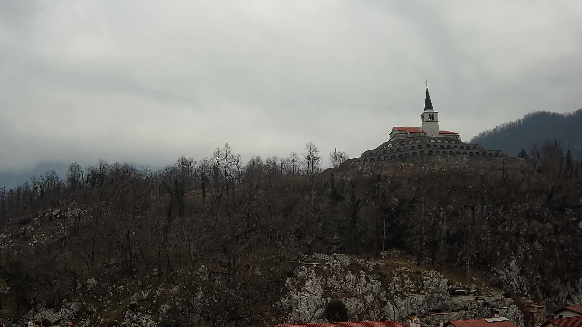 Kobarid webcam – View to Charnel House from 1st world war