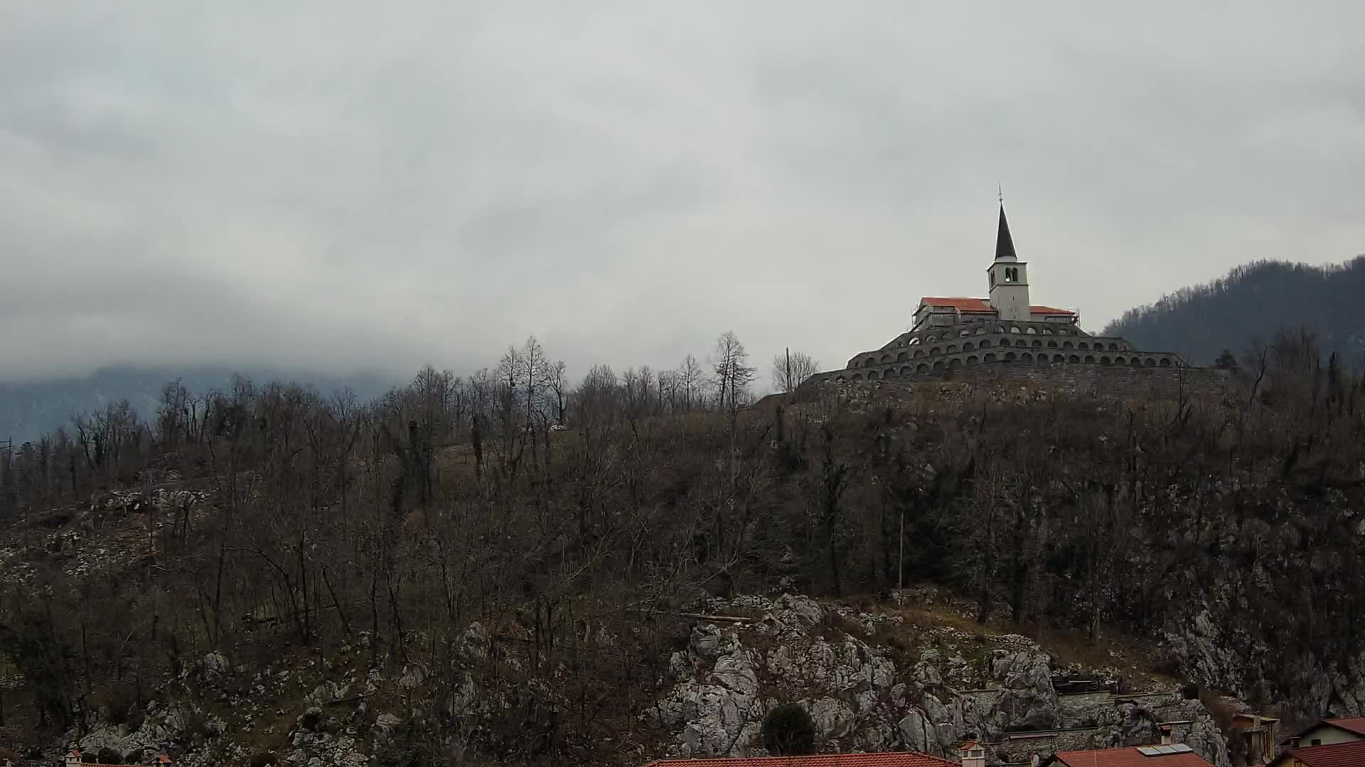 Kobarid webcam – View to Charnel House from 1st world war