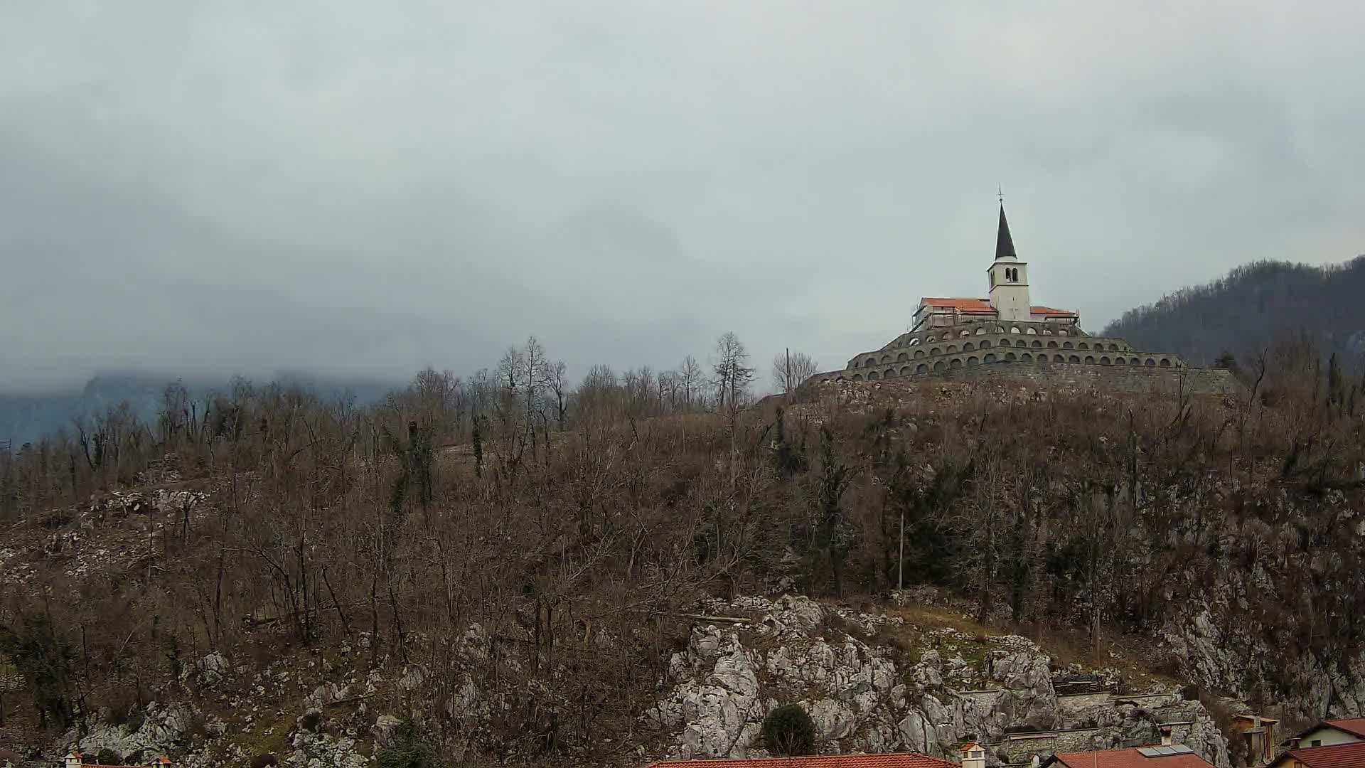 Kobarid webcam – View to Charnel House from 1st world war