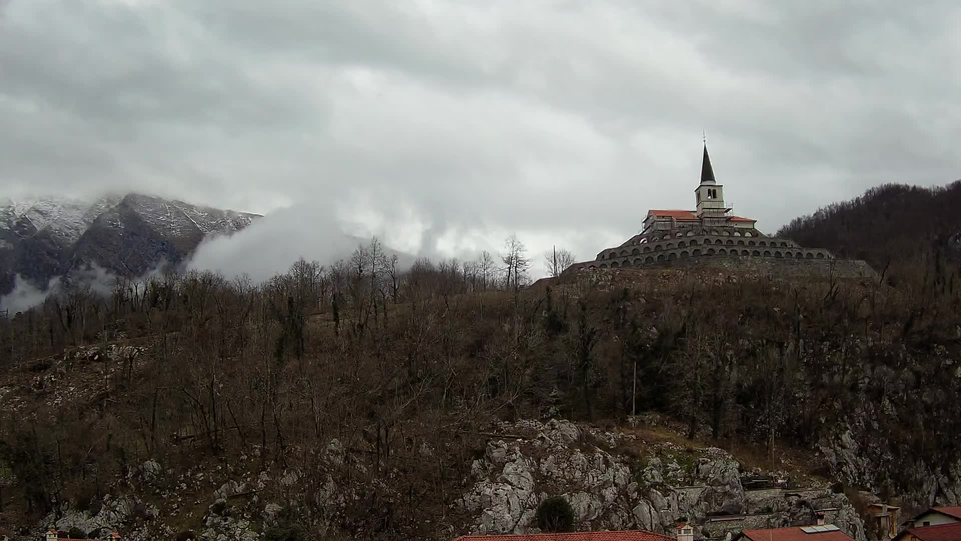 Kobarid webcam – View to Charnel House from 1st world war