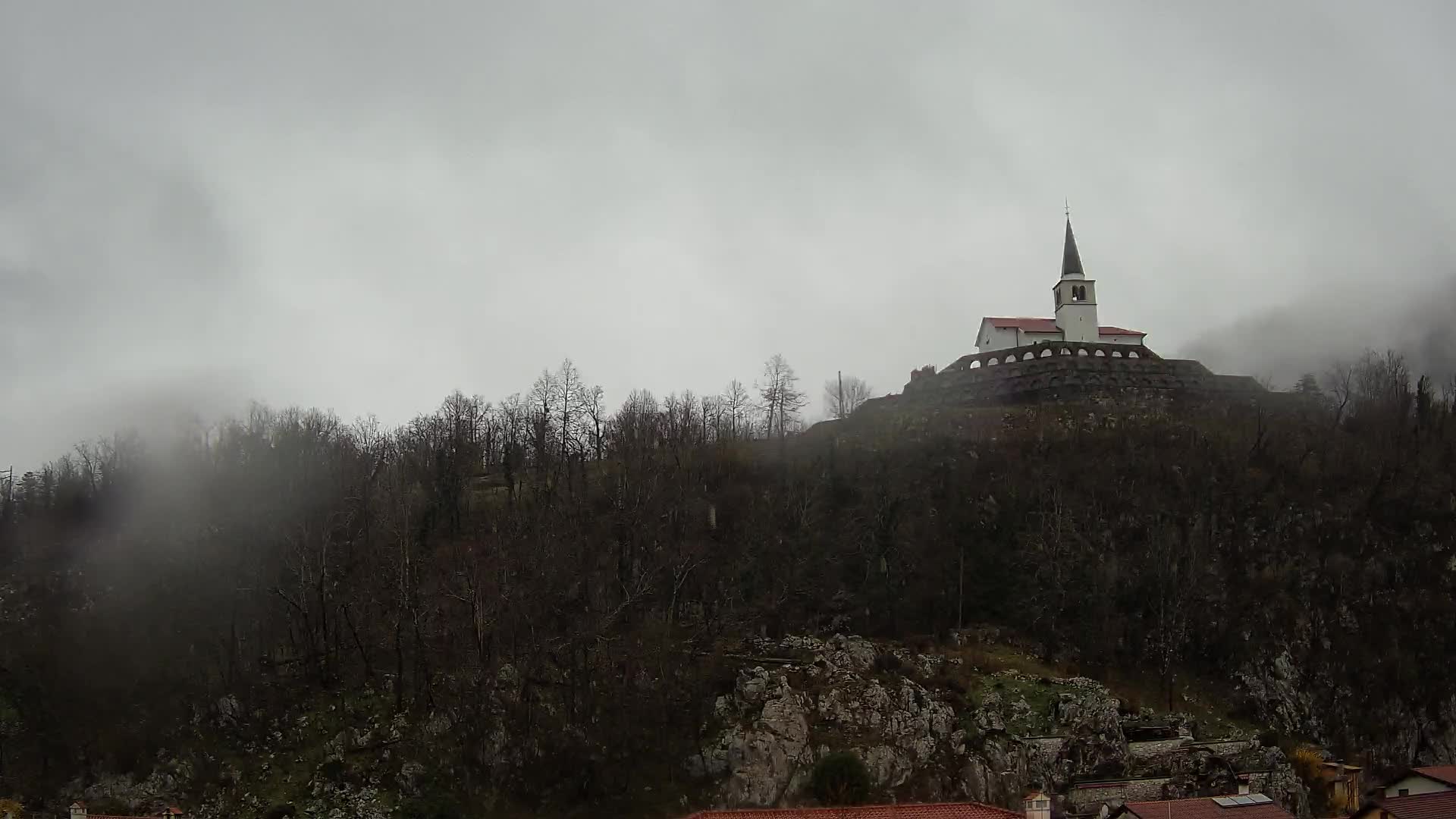 Kobarid webcam – View to Charnel House from 1st world war