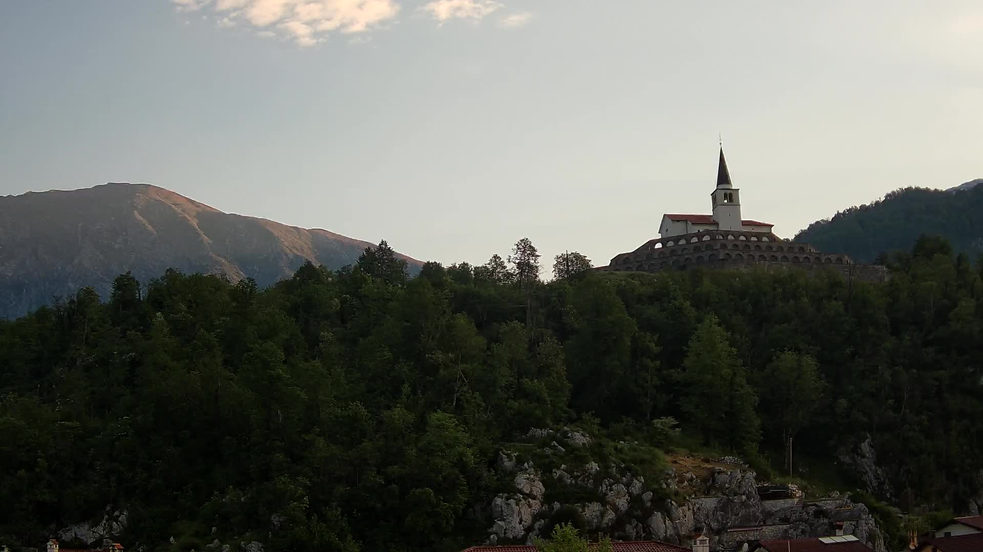 Kobarid webcam – View to Charnel House from 1st world war