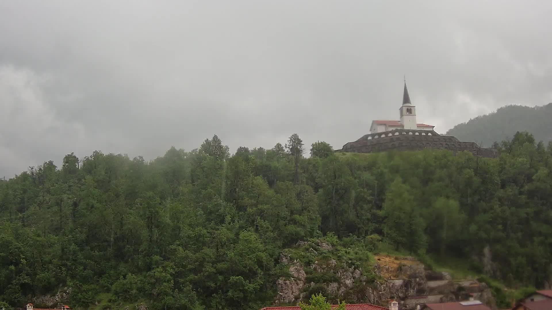 Kobarid webcam – View to Charnel House from 1st world war