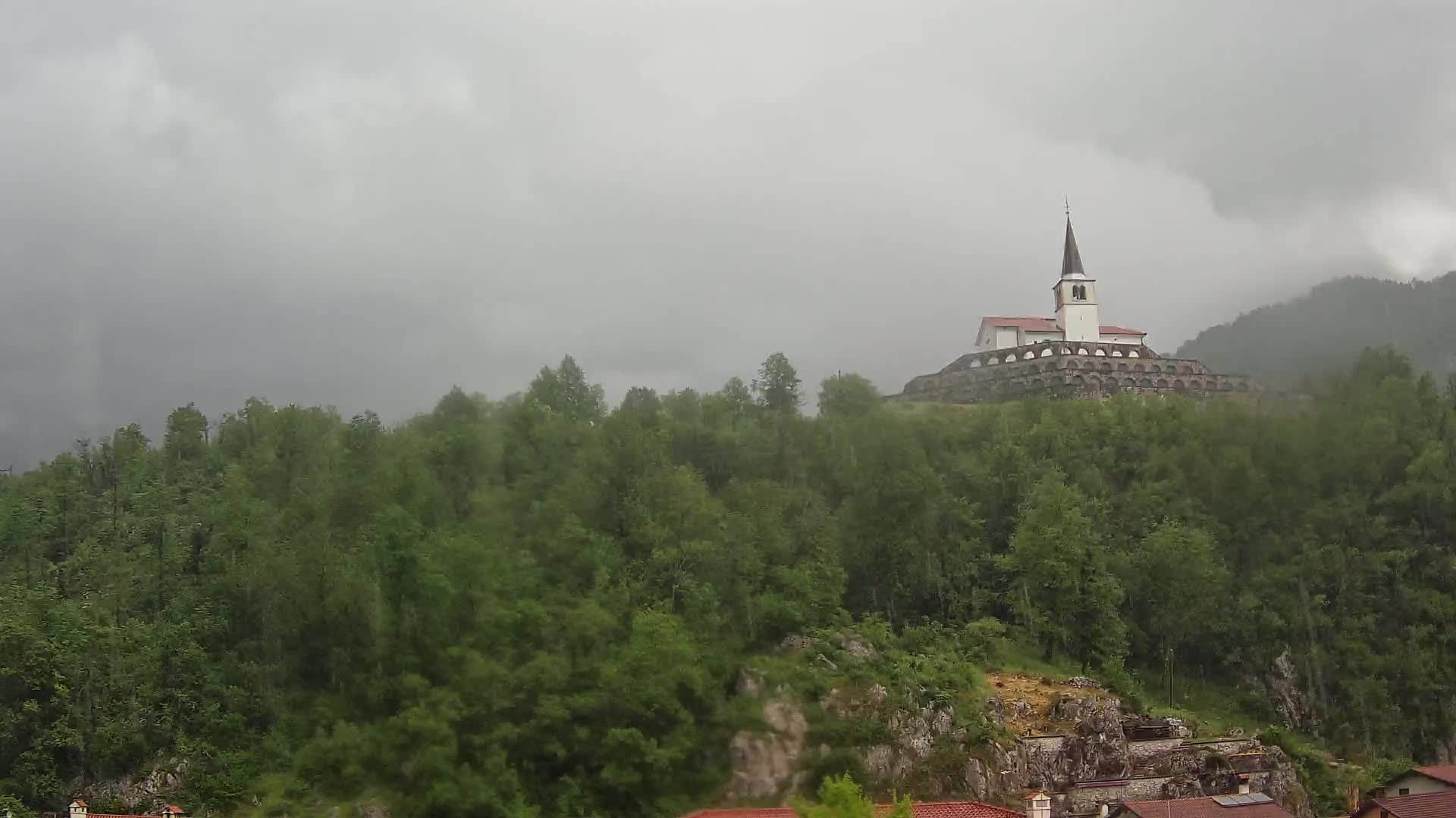 Kobarid webcam – View to Charnel House from 1st world war