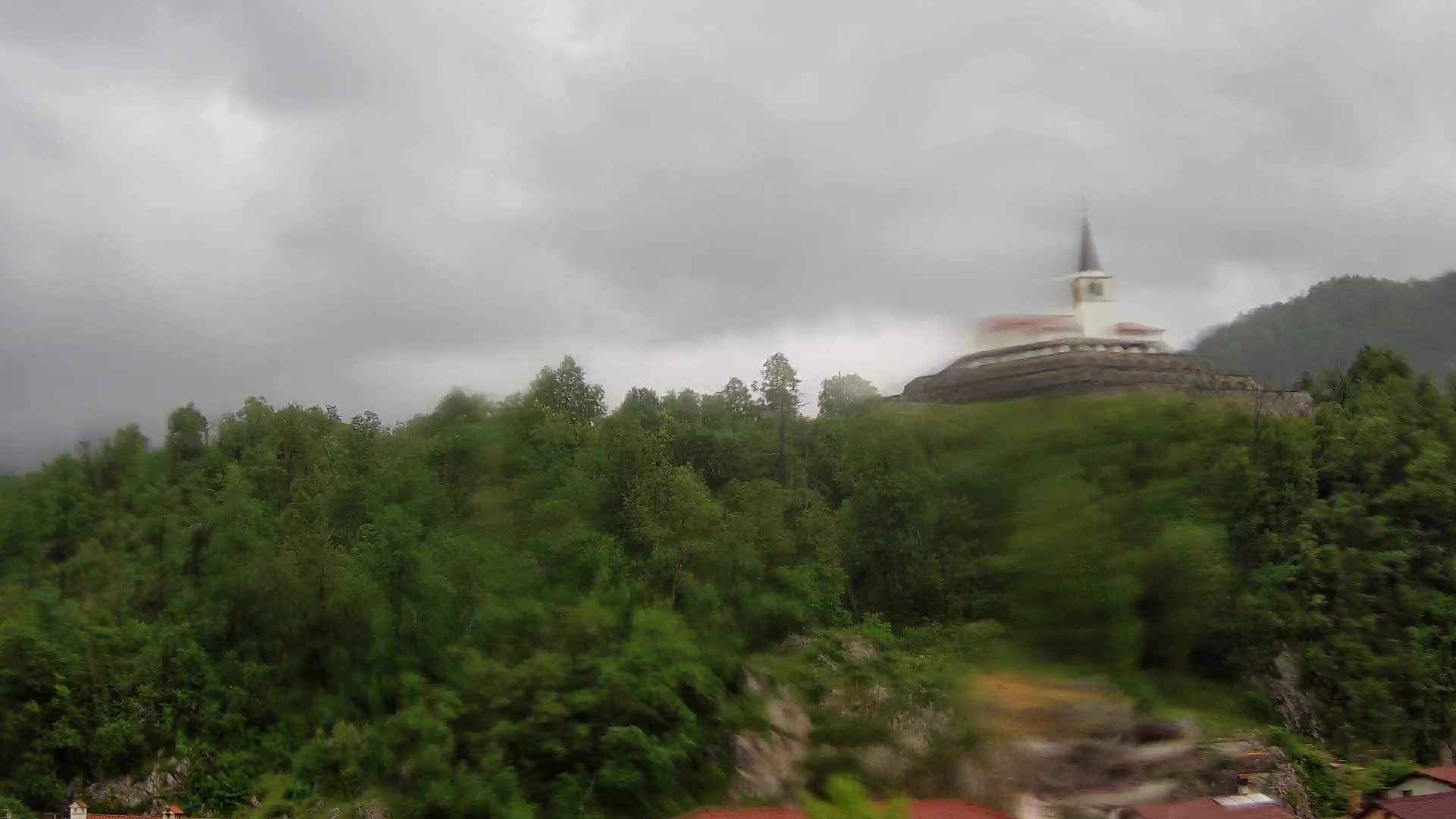 Kobarid webcam – View to Charnel House from 1st world war