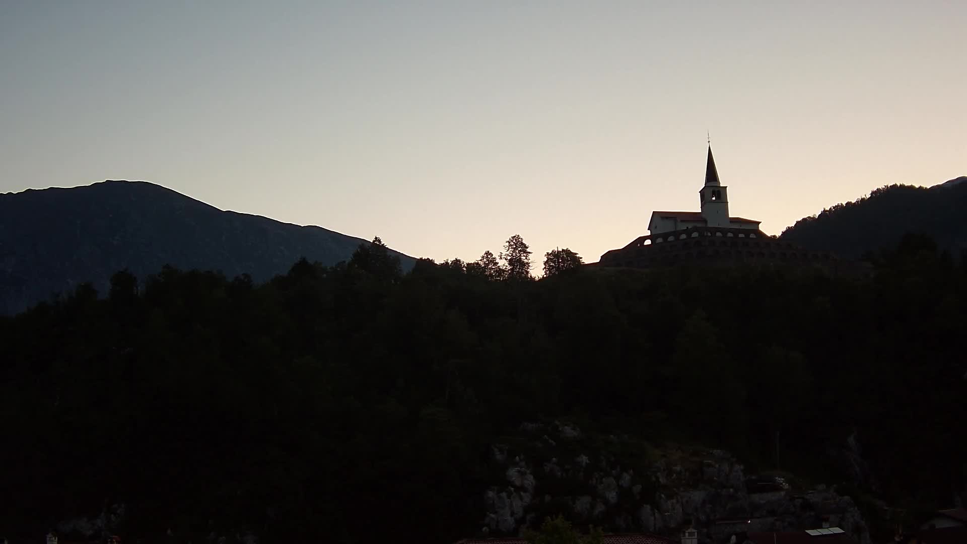 Kobarid webcam – View to Charnel House from 1st world war