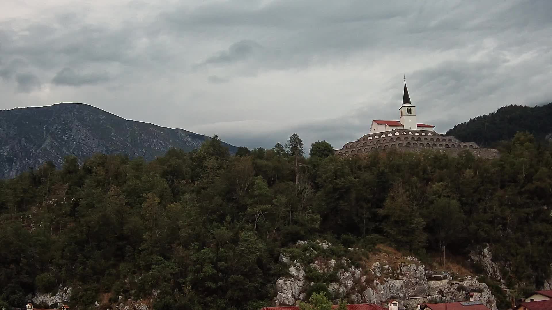 Kobarid webcam – View to Charnel House from 1st world war