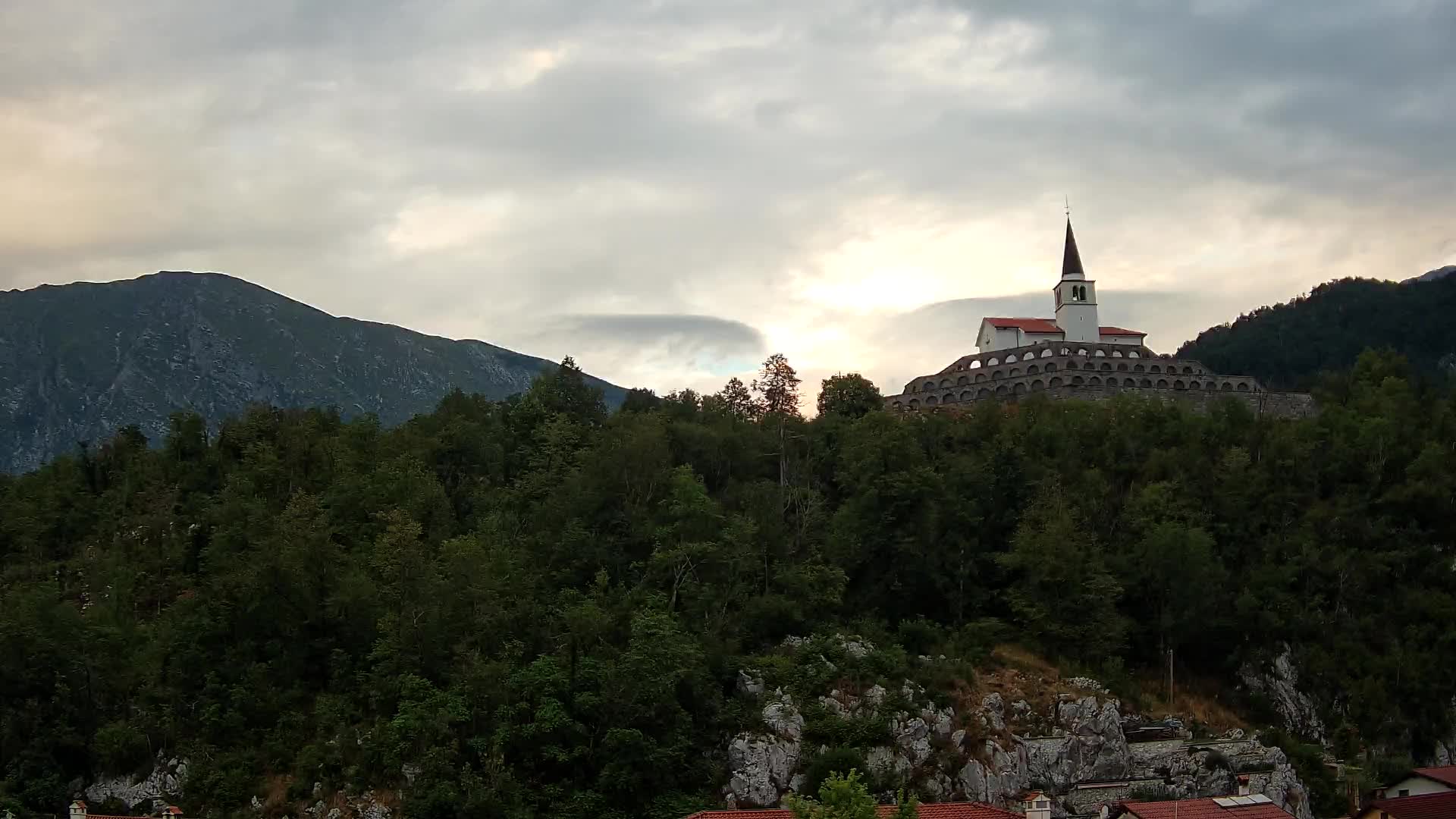 Kobarid webcam – View to Charnel House from 1st world war