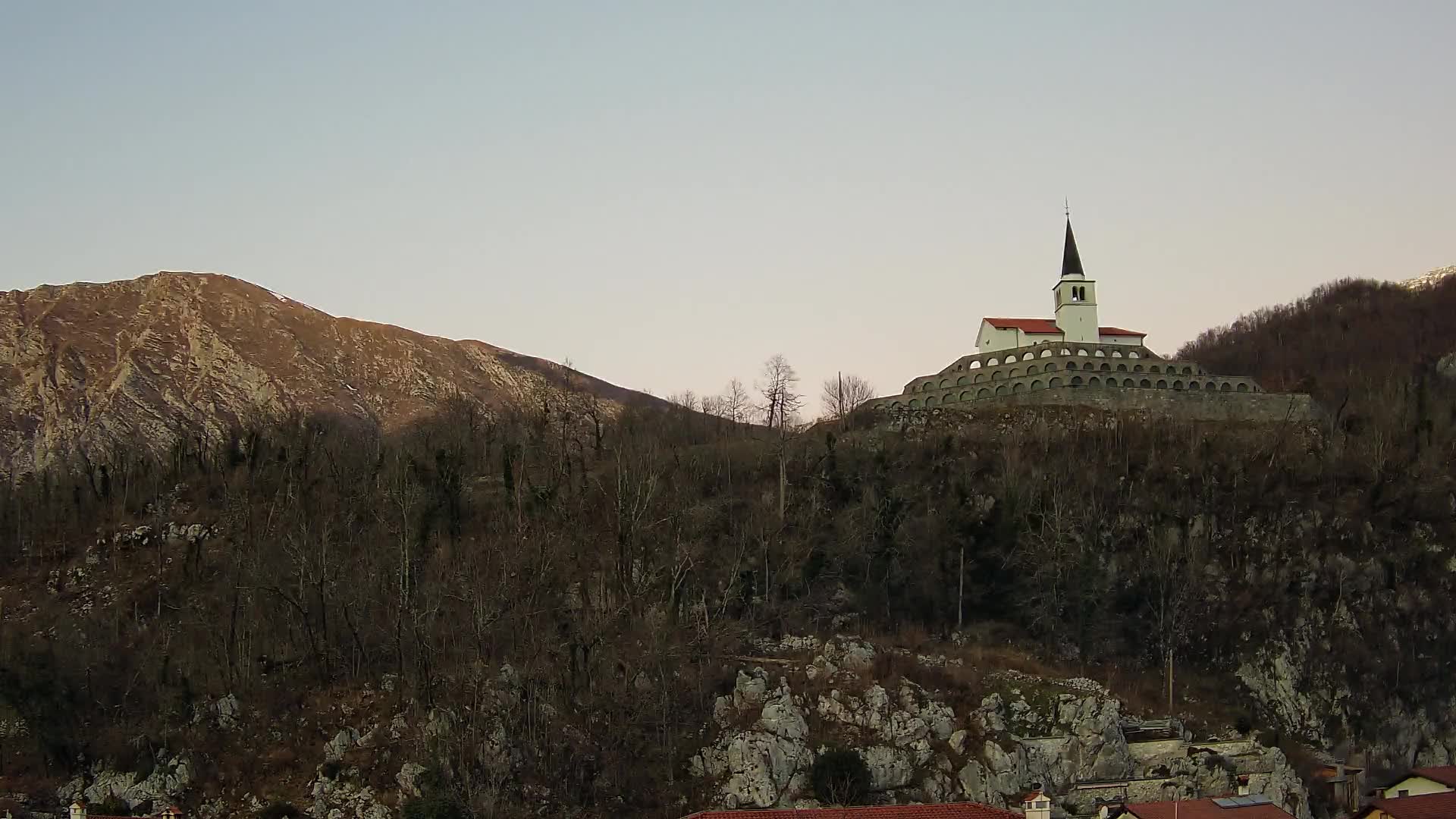Kobarid webcam – View to Charnel House from 1st world war