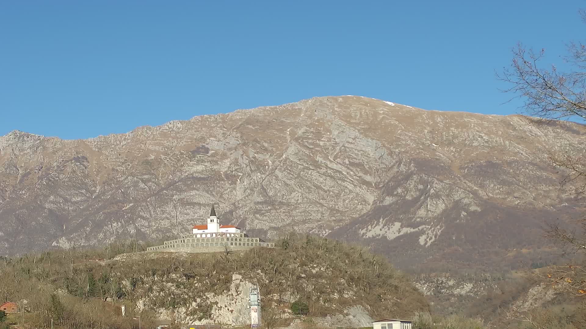 Kobarid webcam – View to Charnel House from 1st world war