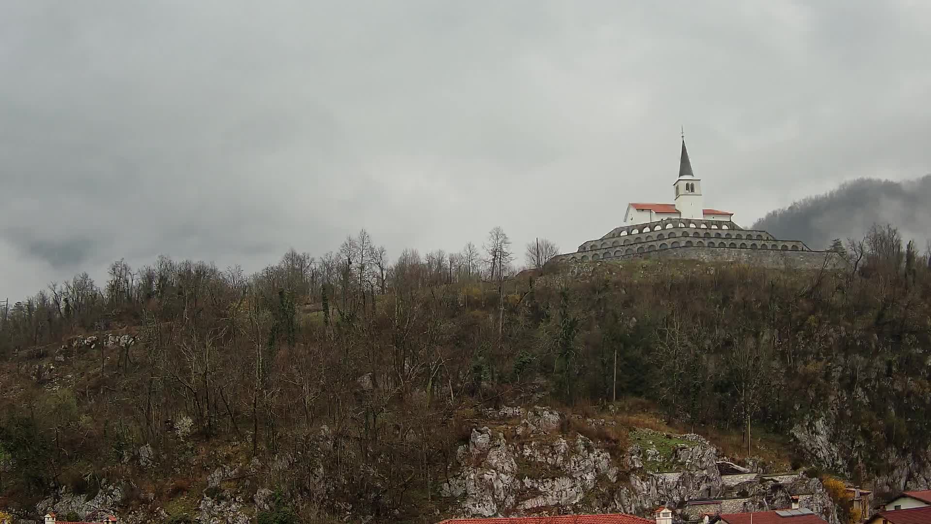 Kobarid webcam – View to Charnel House from 1st world war