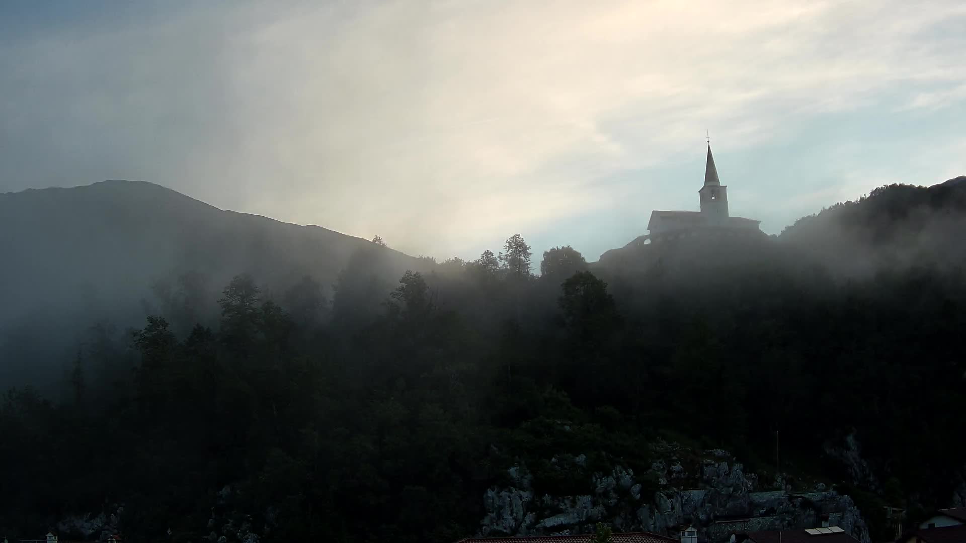 Kobarid-Webcam – Blick auf das Beinhaus aus dem 1. Weltkrieg