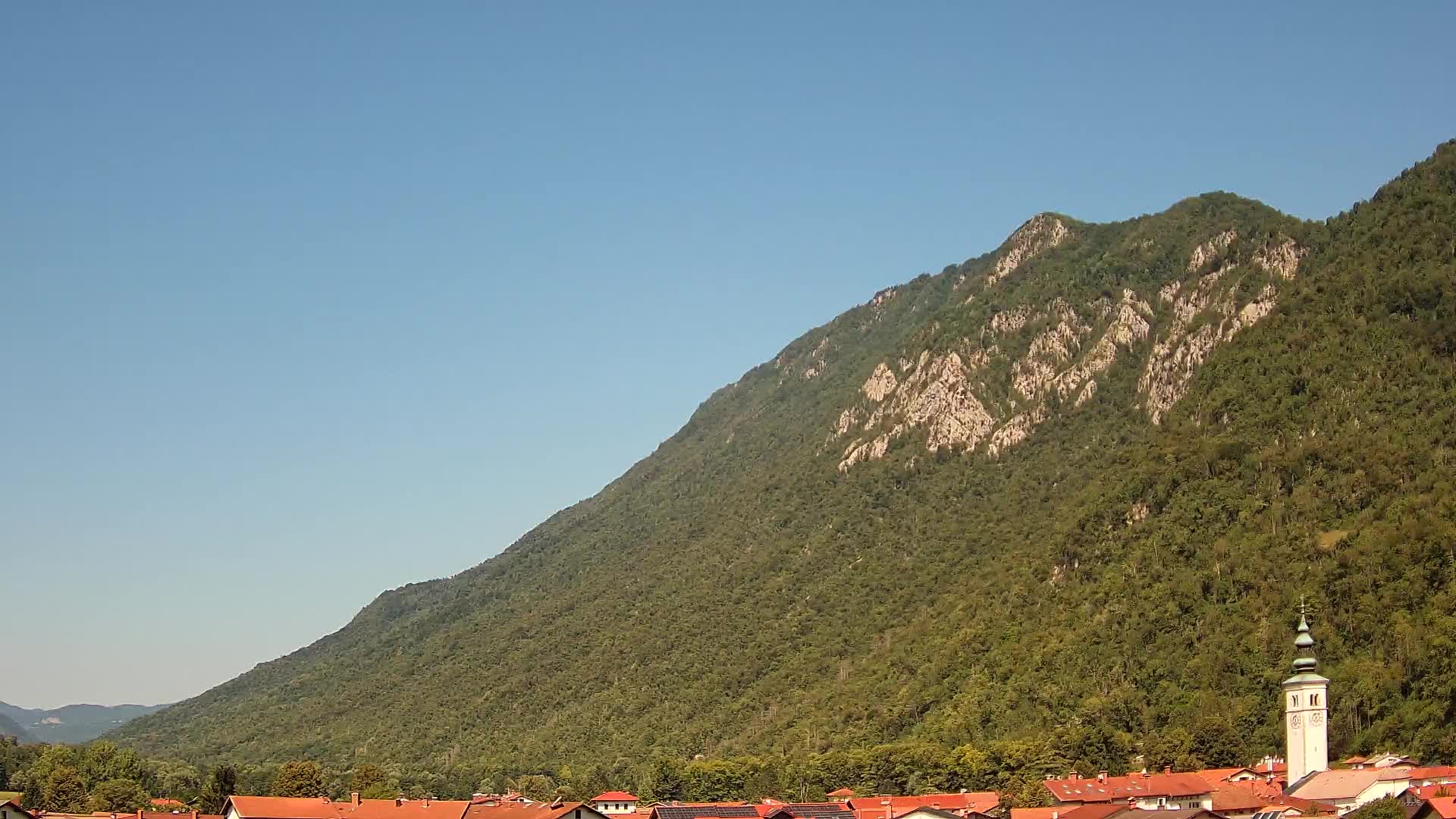 Kobarid webcam – View to Charnel House from 1st world war