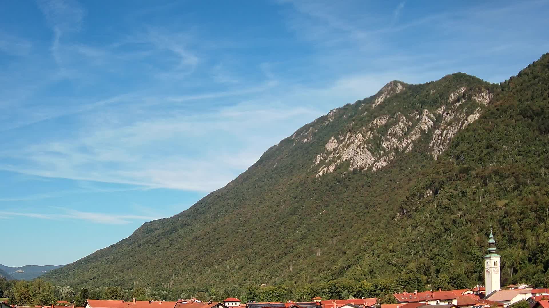 Kobarid Spletna kmera – Pogled na kostnico iz 1. svetovne vojne