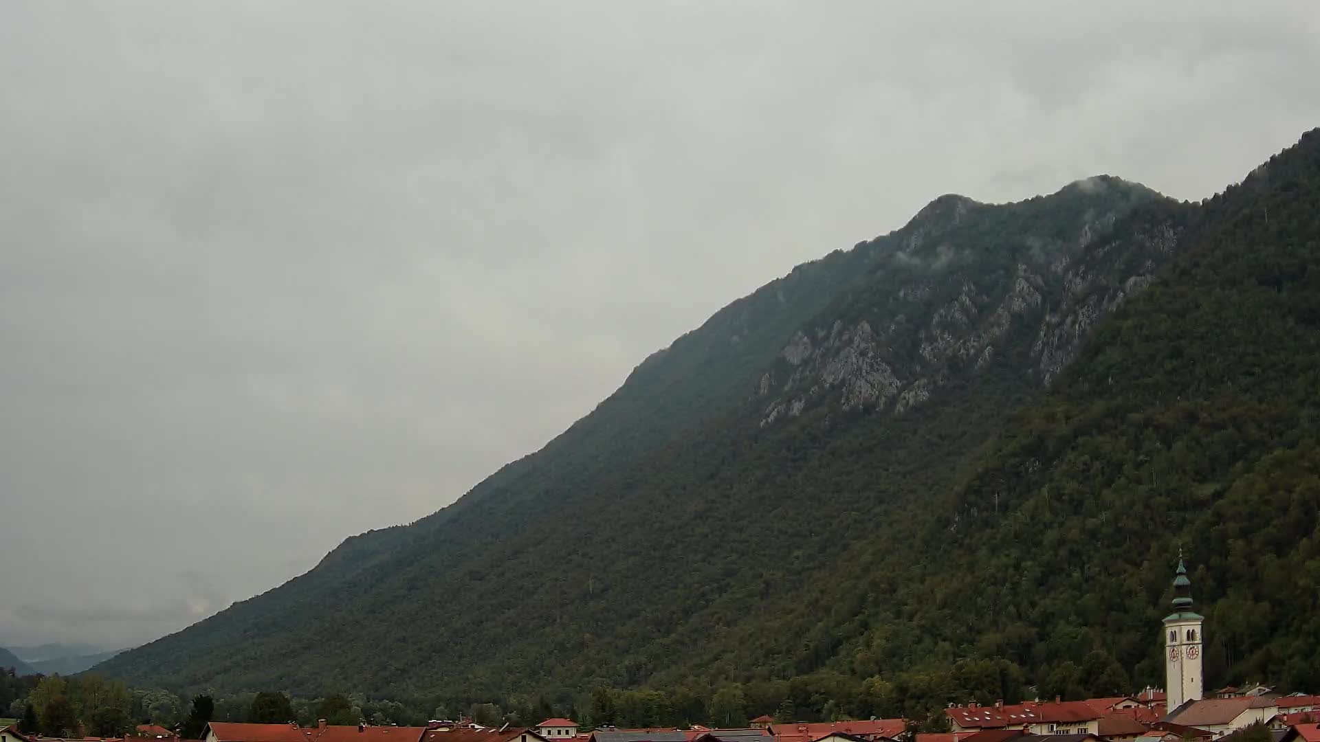 Kobarid Spletna kmera – Pogled na kostnico iz 1. svetovne vojne