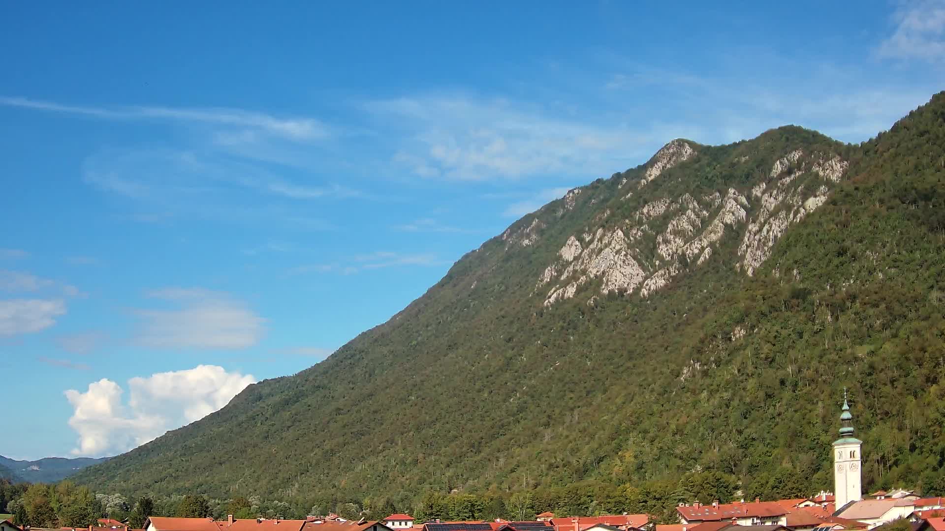 Kobarid webcam – View to Charnel House from 1st world war