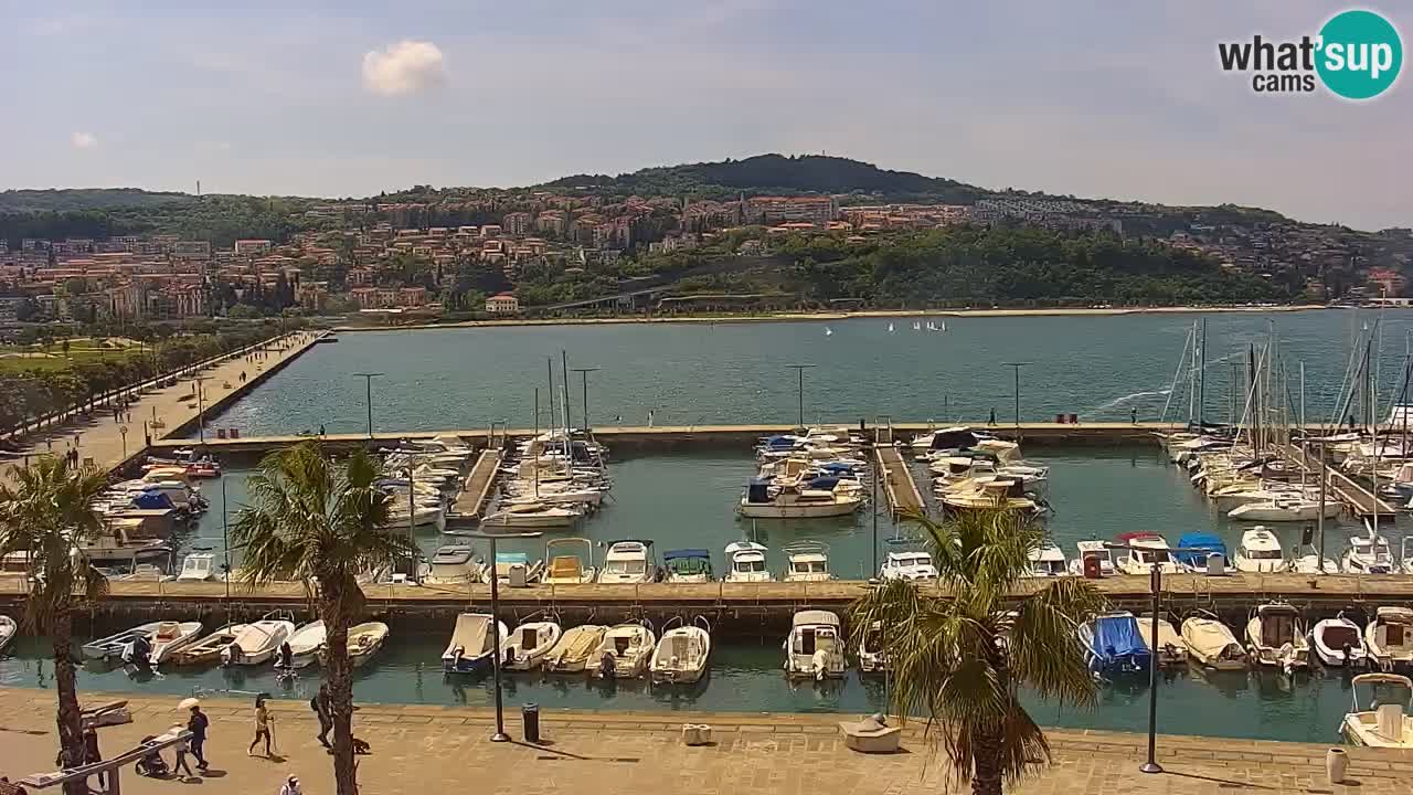 Webcam Koper – Panorama de la marina et de la promenade depuis le Grand Hotel Koper