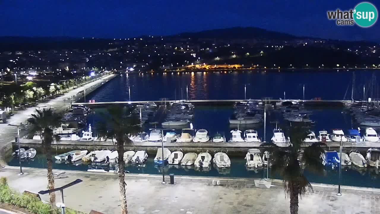 Webcam Koper – Panorama of the marina and promenade from the Grand Hotel Koper