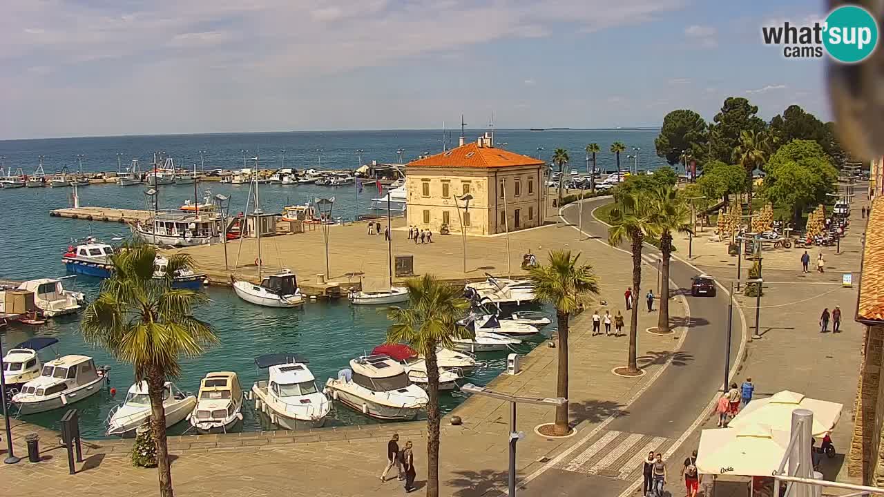 Webcam Koper – Panorama de la marina et de la promenade depuis le Grand Hotel Koper