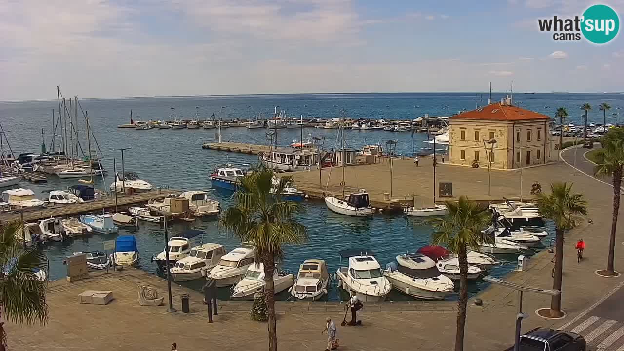Webcam Koper – Panorama of the marina and promenade from the Grand Hotel Koper