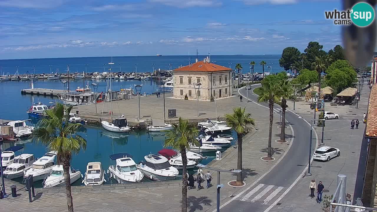 Webcam Koper – Panorama de la marina et de la promenade depuis le Grand Hotel Koper