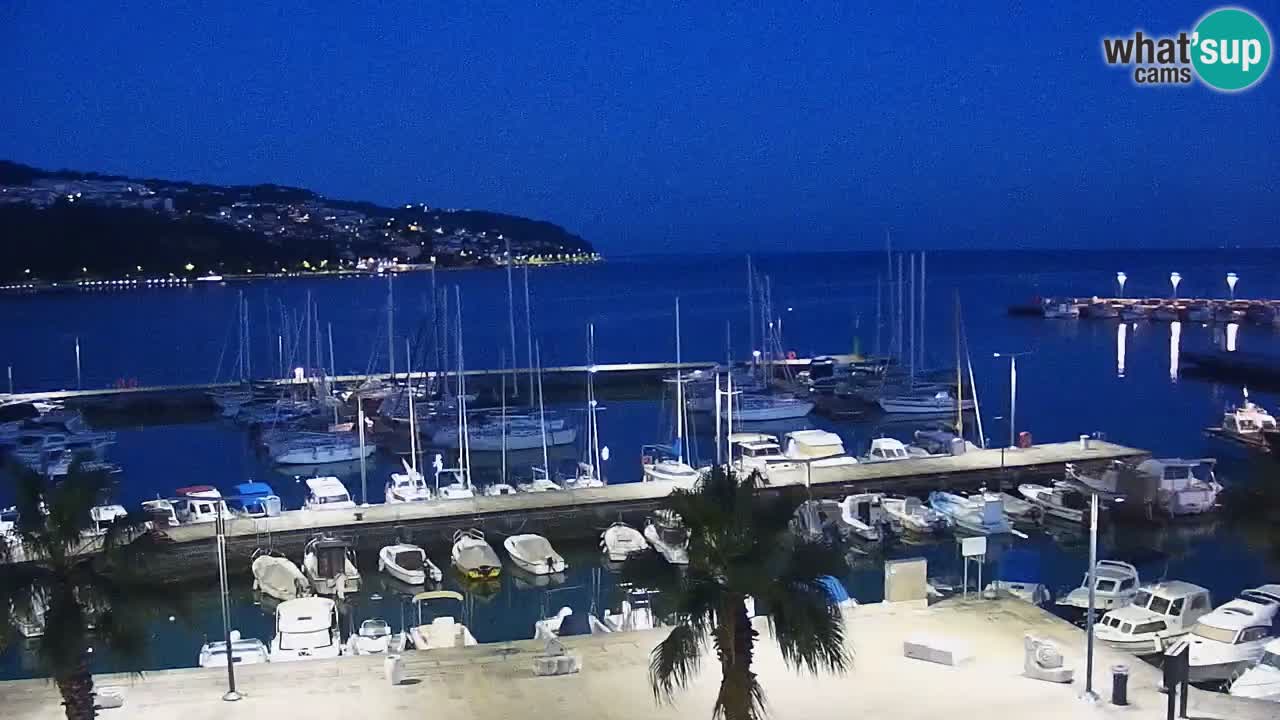 Webcam Koper – Panorama of the marina and promenade from the Grand Hotel Koper