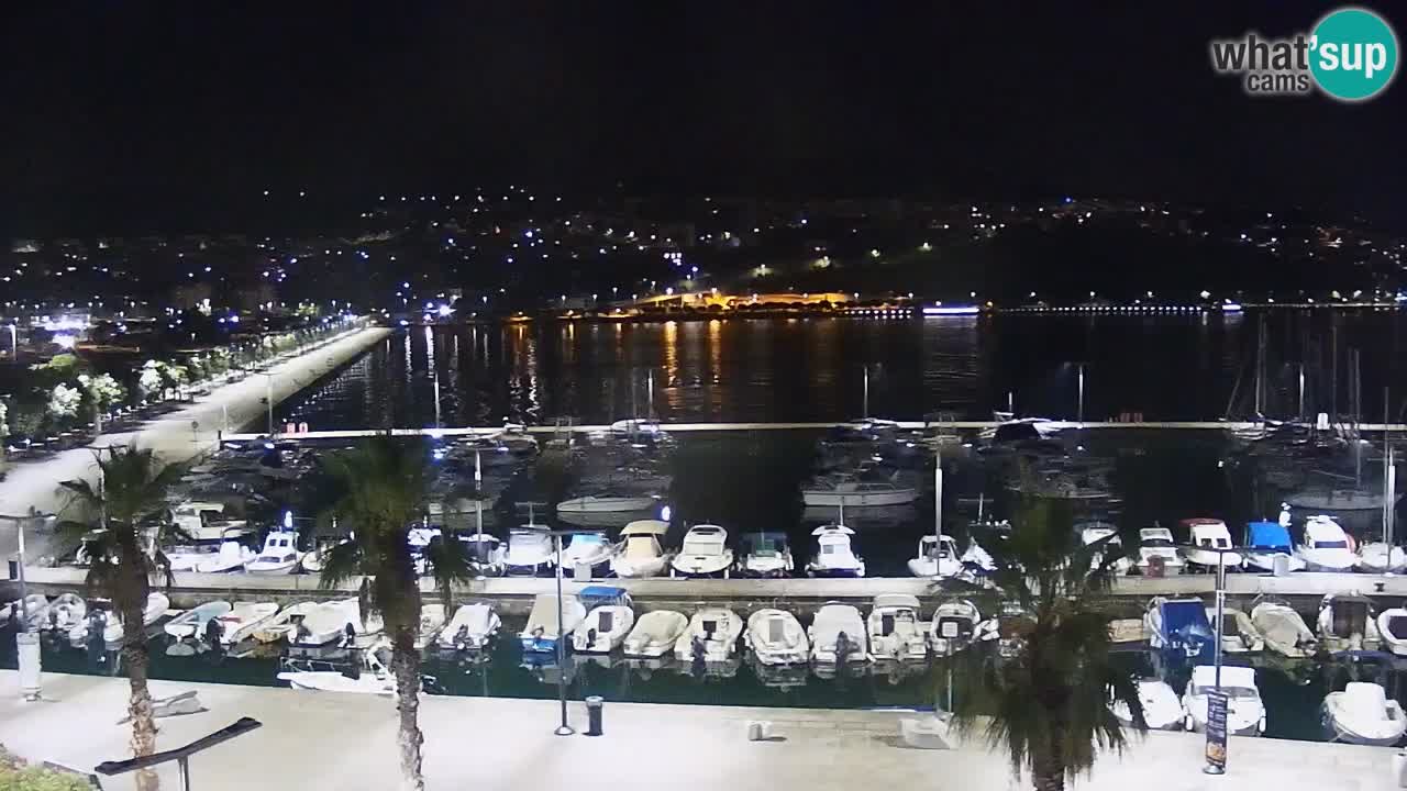 Webcam Koper – Panorama of the marina and promenade from the Grand Hotel Koper